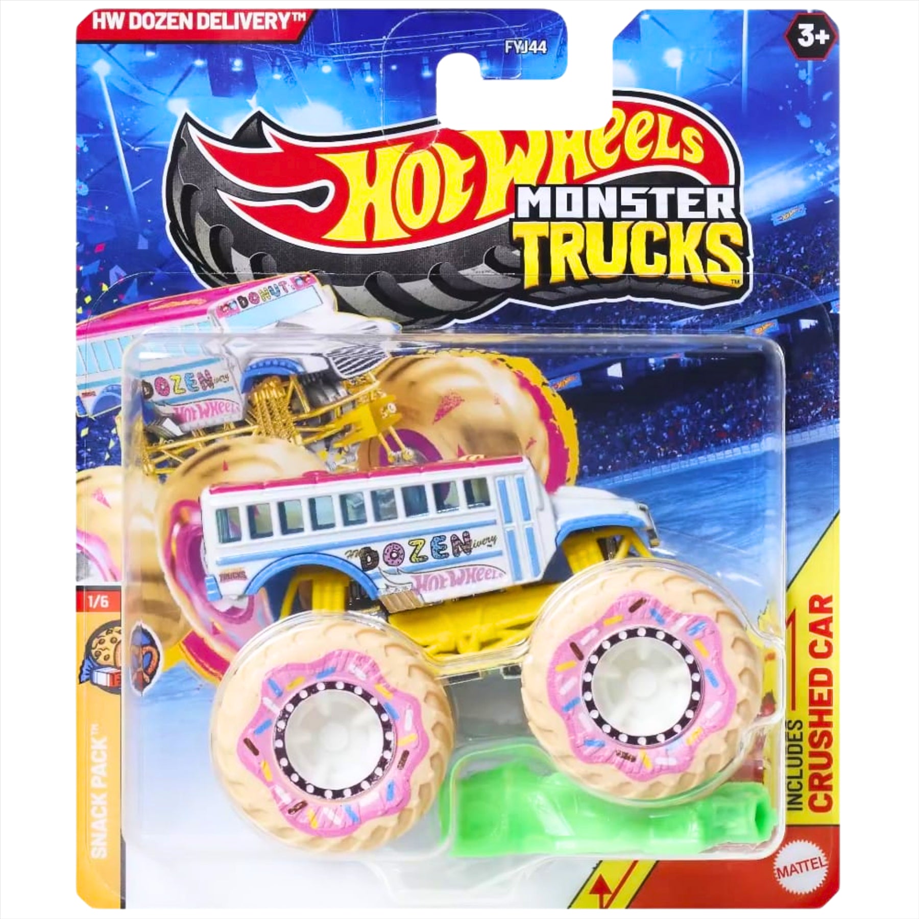 Hot Wheels Monster Trucks Snack Pack 1/6 HW Dozen Delivery Collectible Toy 1:64 Scale Diecast Model Vehicle - JDP94 - Toptoys2u