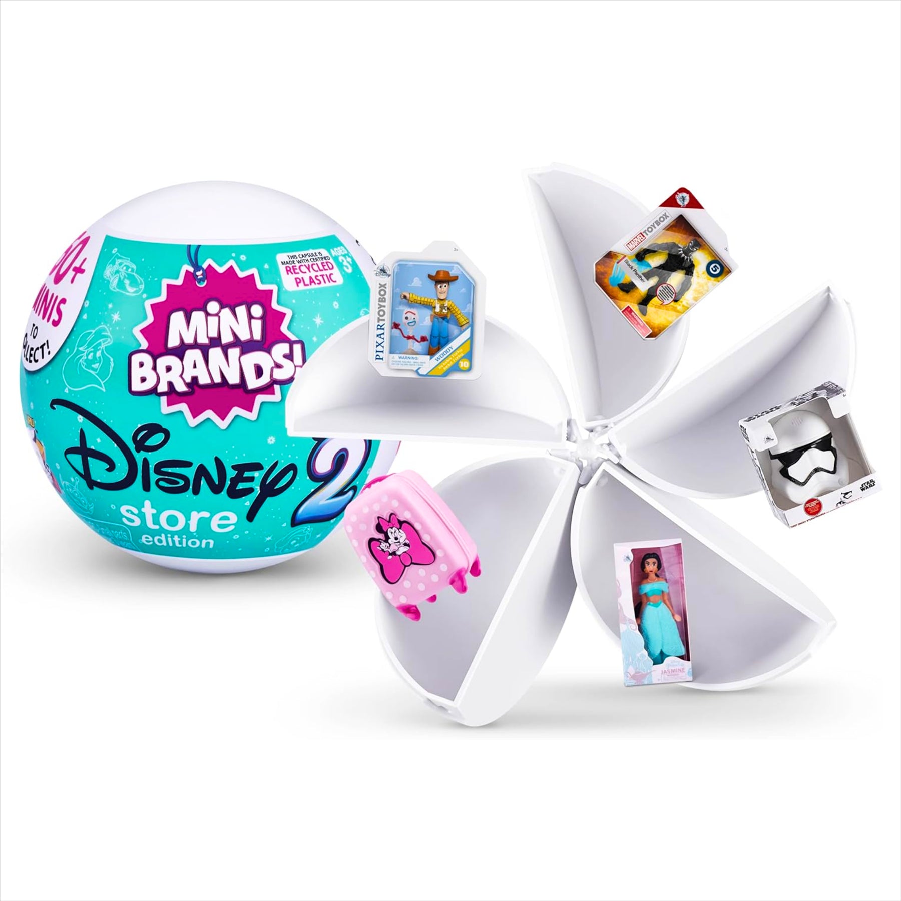 Mini Brands Disney Store Edition Series 2 Miniature Toy Product Blind Capsule - Contains 5 Miniature Figures - Toptoys2u