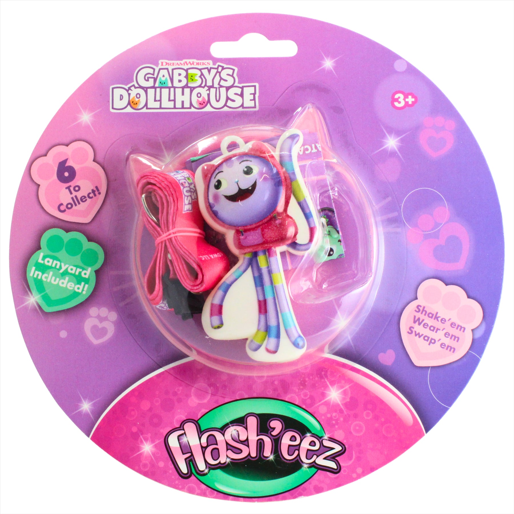 Gabby's Dollhouse Flash'Eez DJ Catnip Light-Up Collectible Character Toy Accessory with Lanyard - Toptoys2u