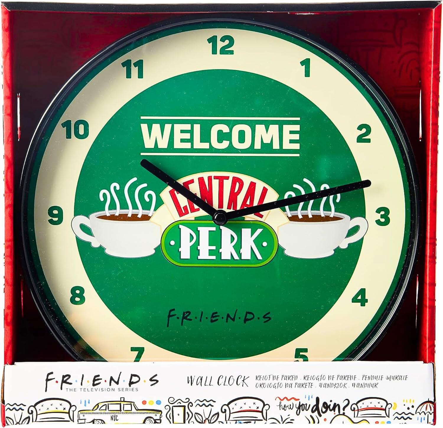 Friends Central Perk 3 Piece Gift Set - 10" 25cm Wall Clock, Wireless Charger & Lanyard - Toptoys2u