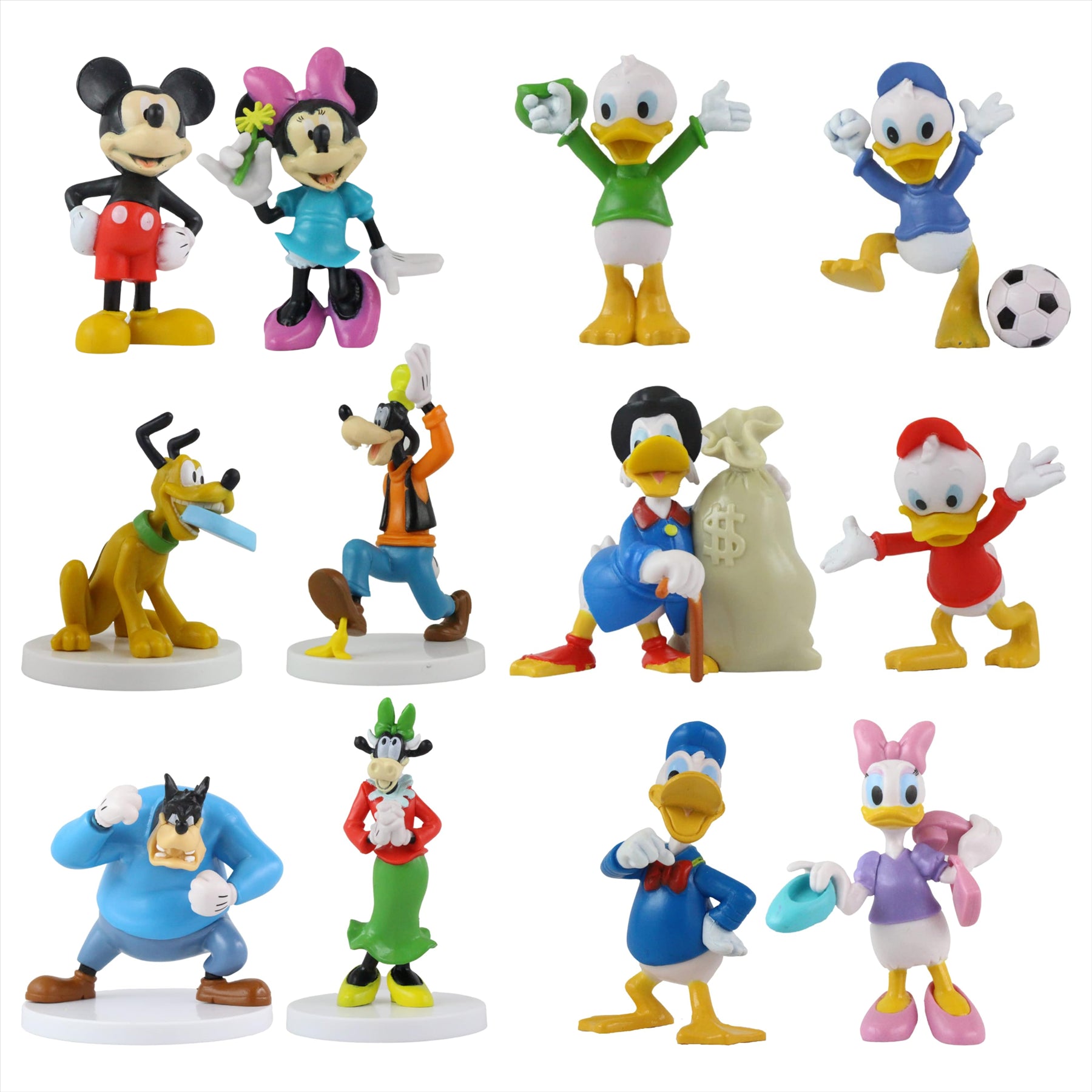 Mickey Mouse and Friends 3D Figures - Highly Detailed Collectible Miniature Figures Perfect for Cake Toppers - Set of 12 - Toptoys2u