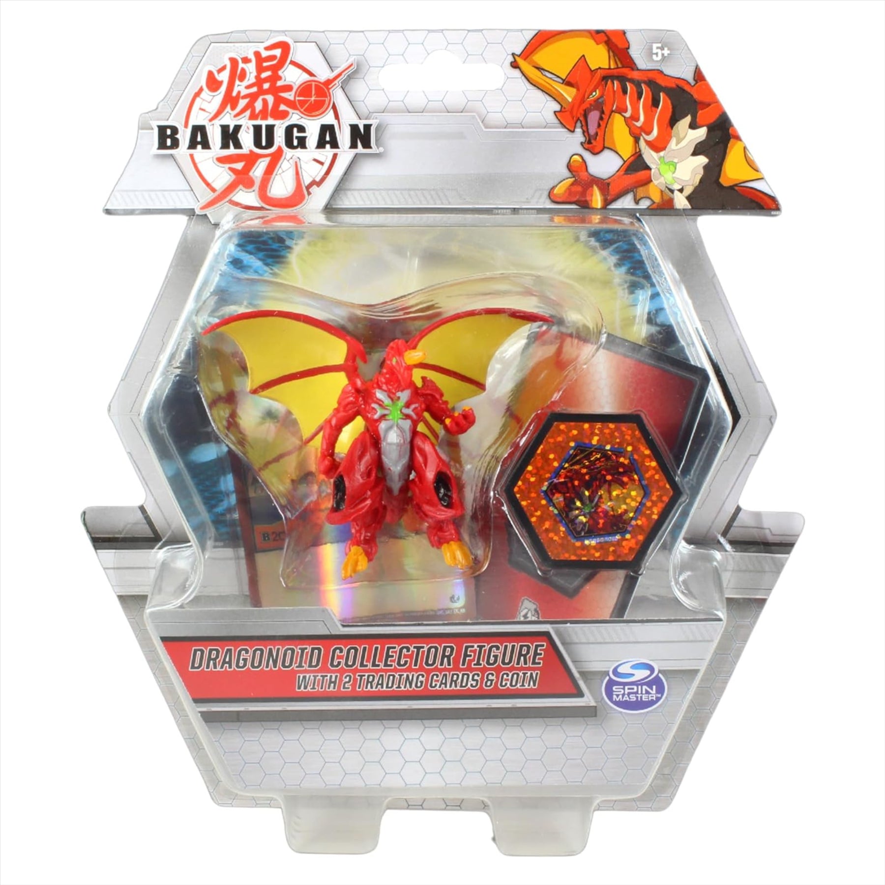 Bakugan - Deluxe Collector Figure Bundles With 2x Cards & Coin In Each Pack - Dragonoid Red & Hydorous Dark Blue - Toptoys2u