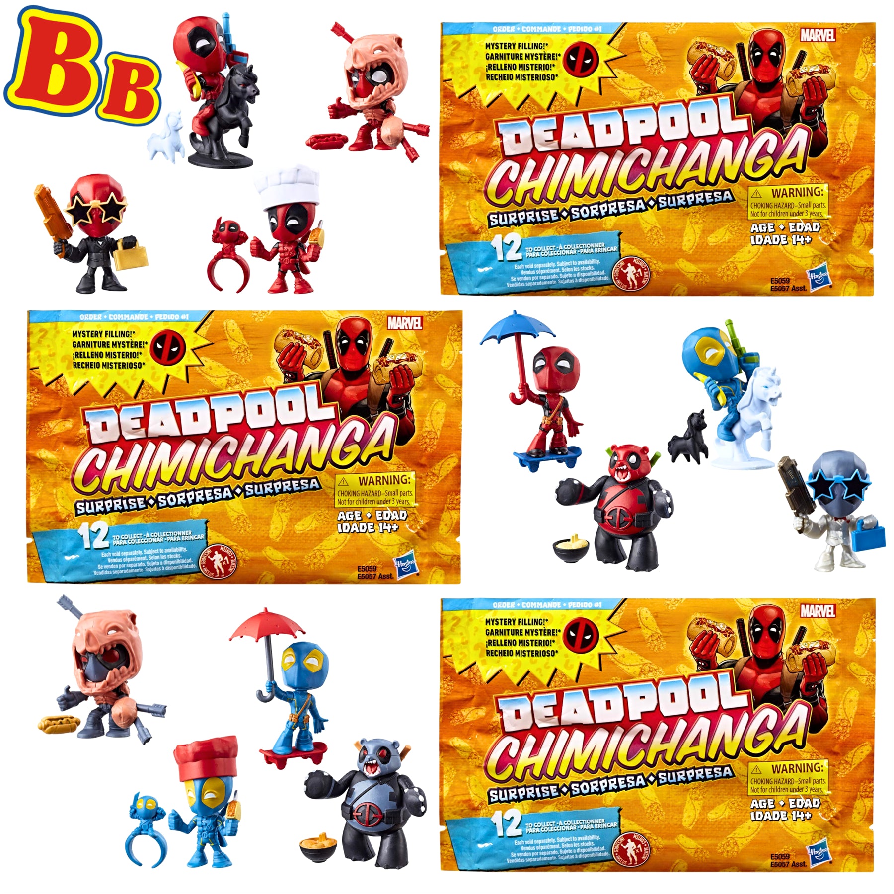 Marvel Deadpool Chimichanga Mystery Toy Figure Blind Bags - Pack of 3 - Toptoys2u