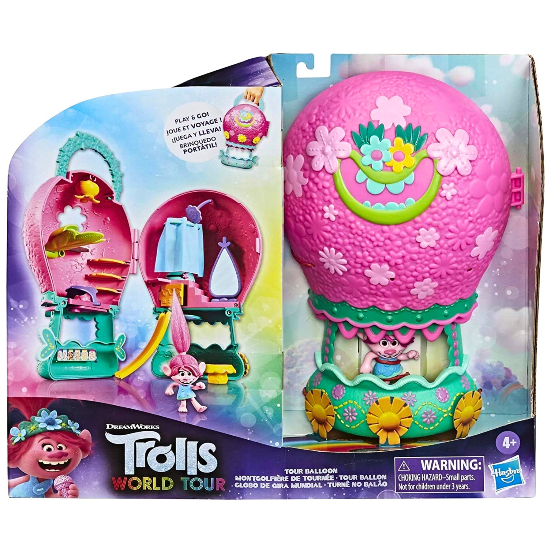 Trolls World Tour Balloon Toy Playset with Poppy Doll - Storage and Handle for On-the-Go Play - Toptoys2u