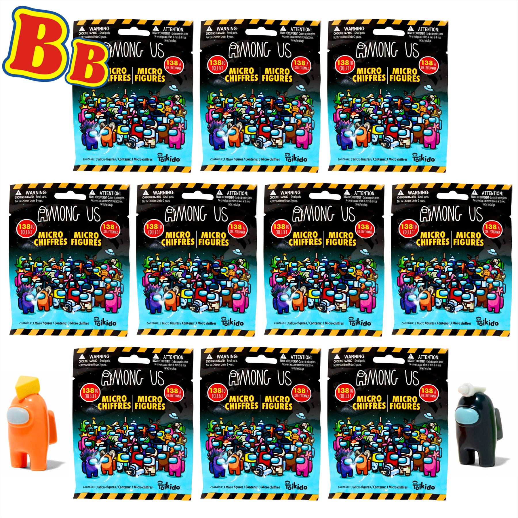 Among Us Series 1 Collectible Toy Crewmate Micro Figures Blind Bags - 3 Figures per Bag - Pack of 10 - Toptoys2u