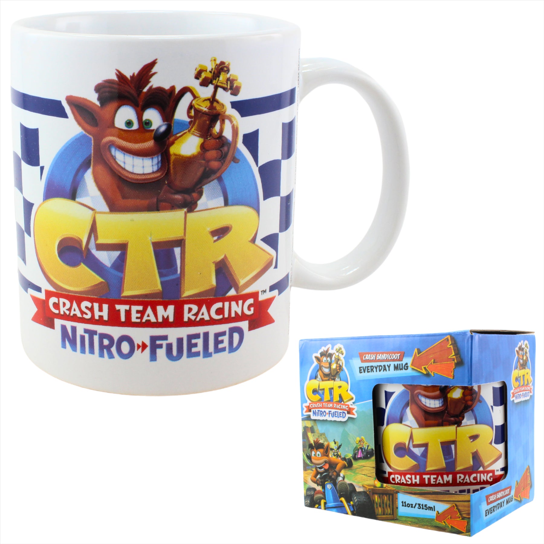 Crash Bandicoot Video Game 315ml Coffee Mug - CTR Nitro Fueled Finish Line - Toptoys2u