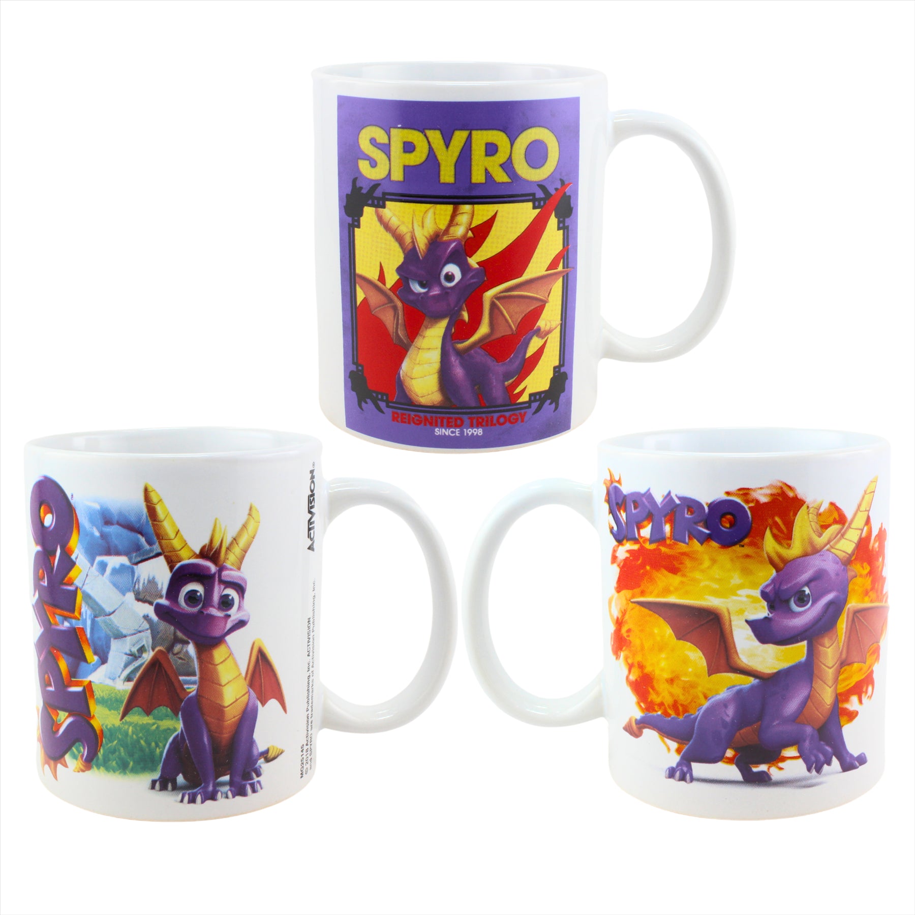 Spyro the Dragon Video Game 315ml Ceramic Coffee Mugs - Set of All 3 - Toptoys2u