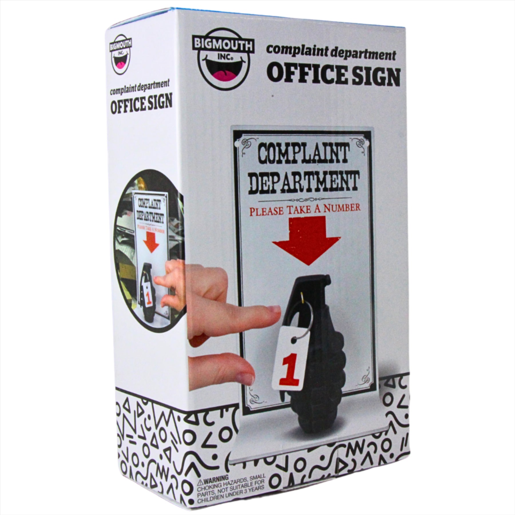 BigMouth Inc. Funny Complaint Department Novelty Desk Sign | Replica Grenade With Pull Ring & Number Tab - Toptoys2u