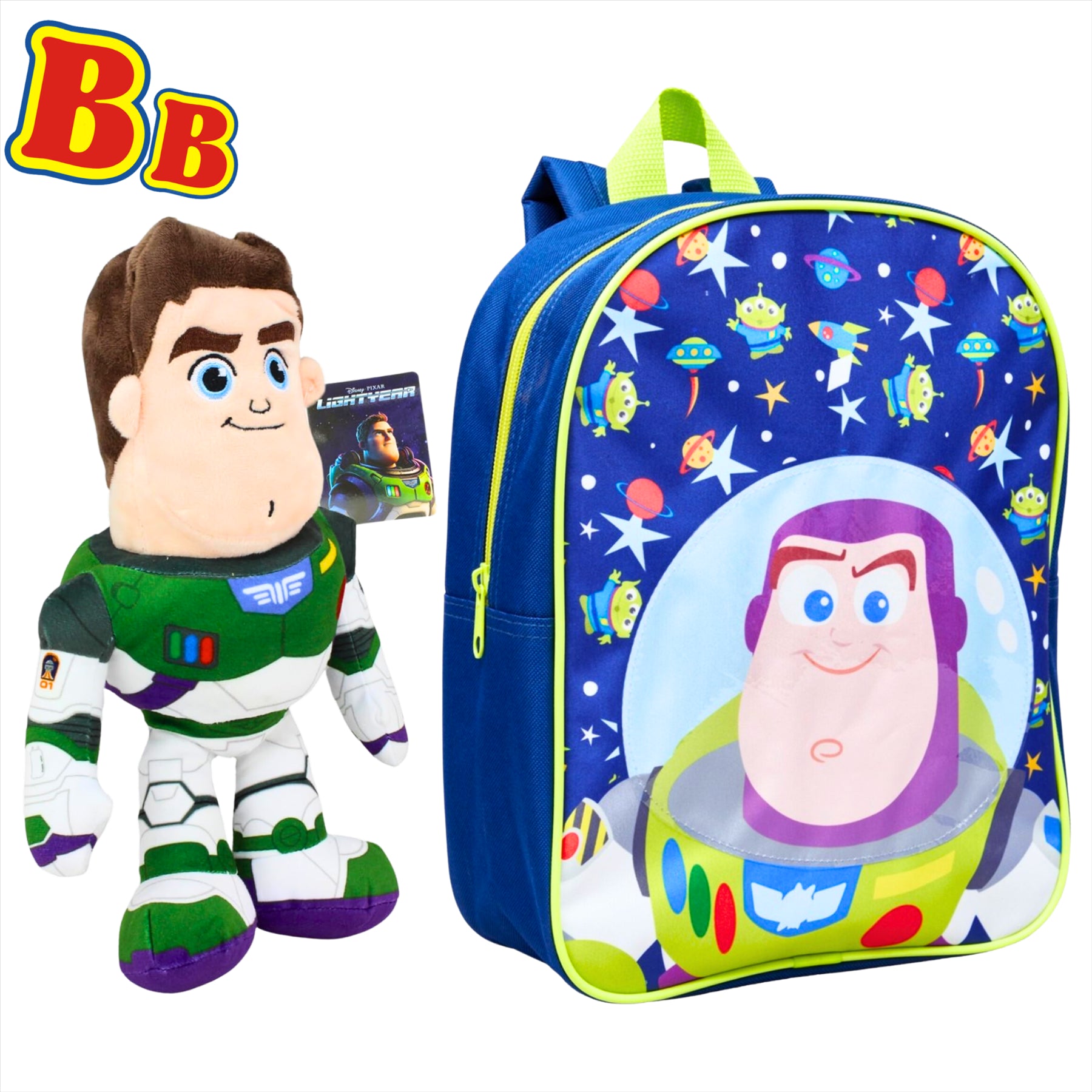 Toy Story Buzz Lightyear Super Soft 33cm Plush Toy and Kids' Backpack Bundle - Toptoys2u