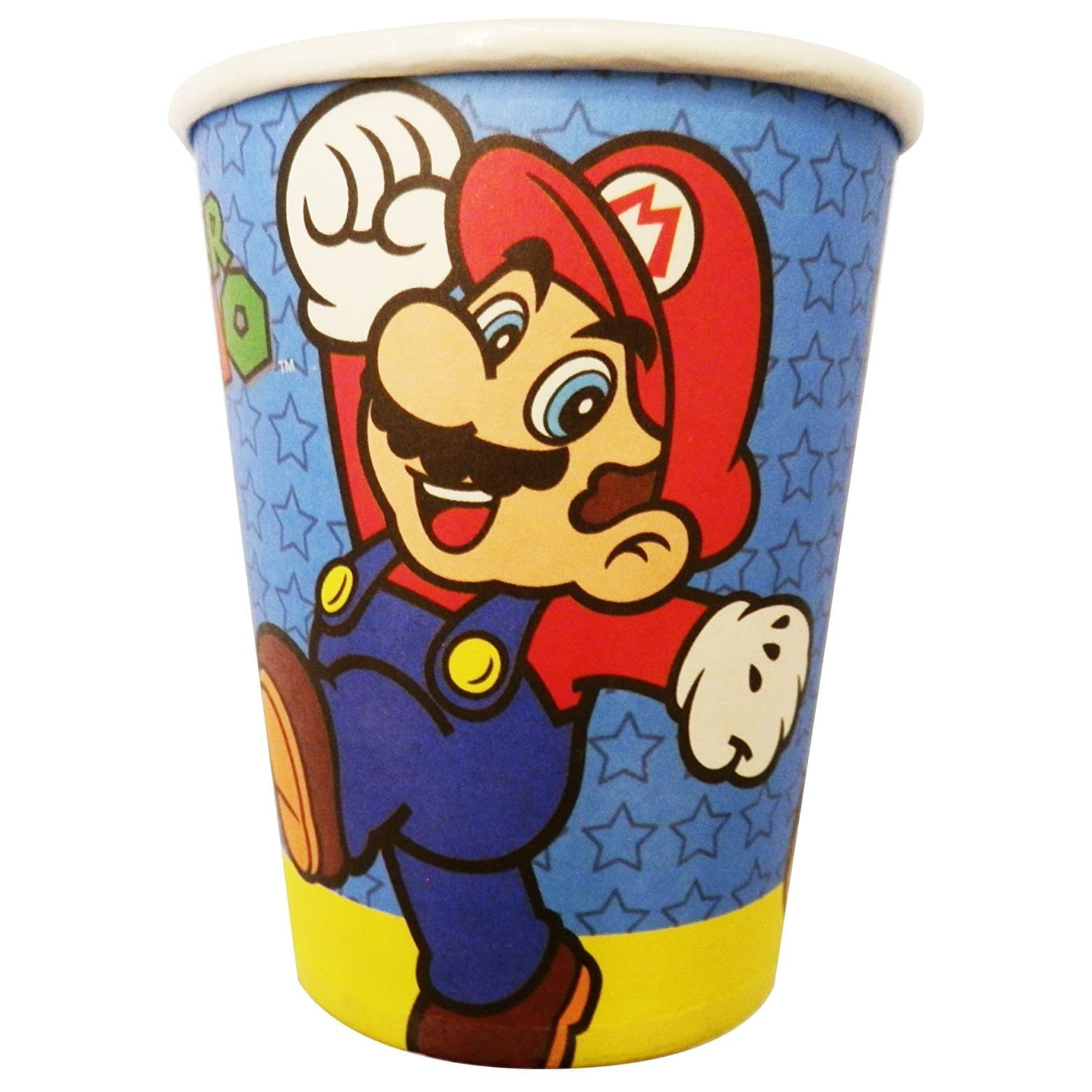 Nintendo Super Mario Bros 6 Piece Party Set - 2x 8 Paper Cups, 2x 16 Napkins & 2x 150cm Room Banner - Toptoys2u