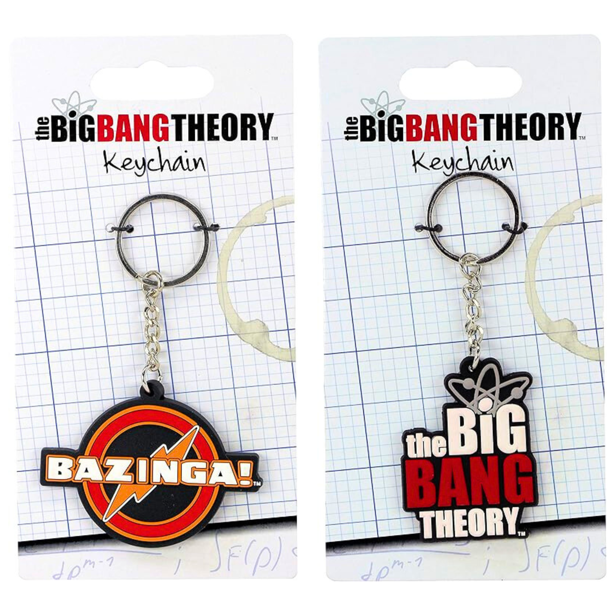 The Big Bang Theory Laser Cut Rubber Keychain Twin Pack - Includes Bazinga and Logo Designs