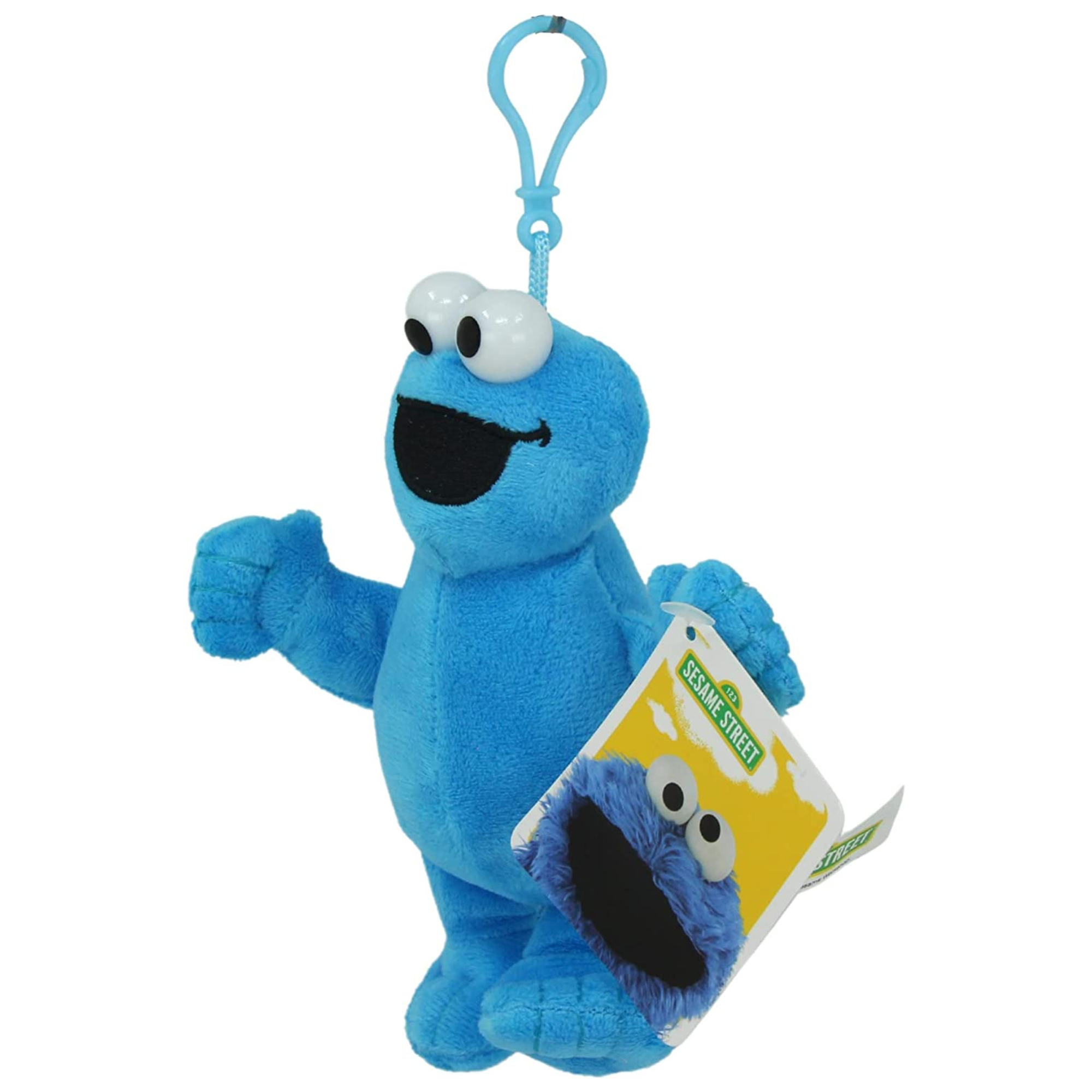 Sesame Street - Super Soft Gift Quality Plush Bag Clip/Key Clip 6619 Twin Pack Cookie Monster & Elmo or Bert & Ernie - Toptoys2u