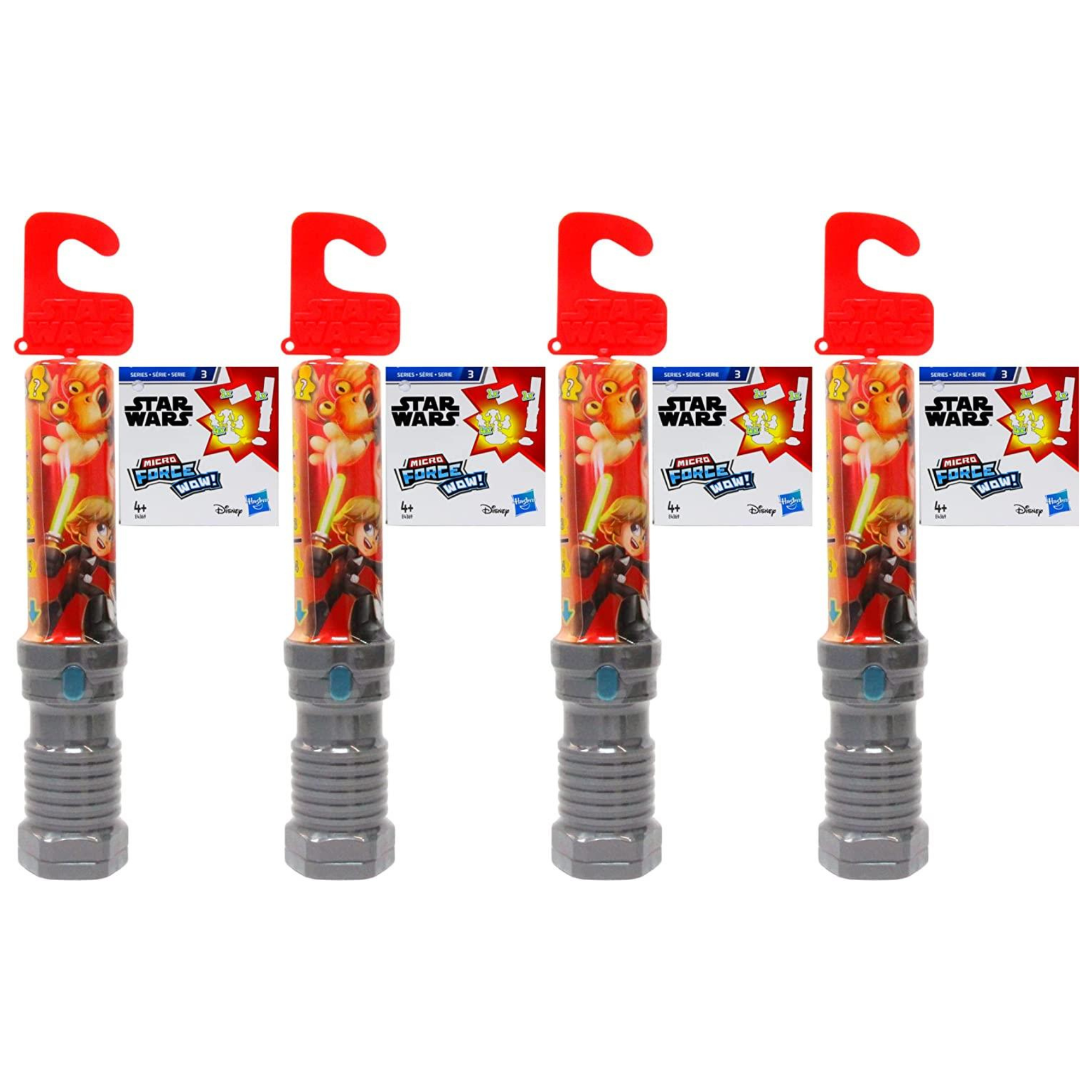 Star Wars Micro Force WOW Blind Bag Sabres Pack of 4-4x Characters & 1x Sticker Set Per Sabre - Series 3 - Toptoys2u