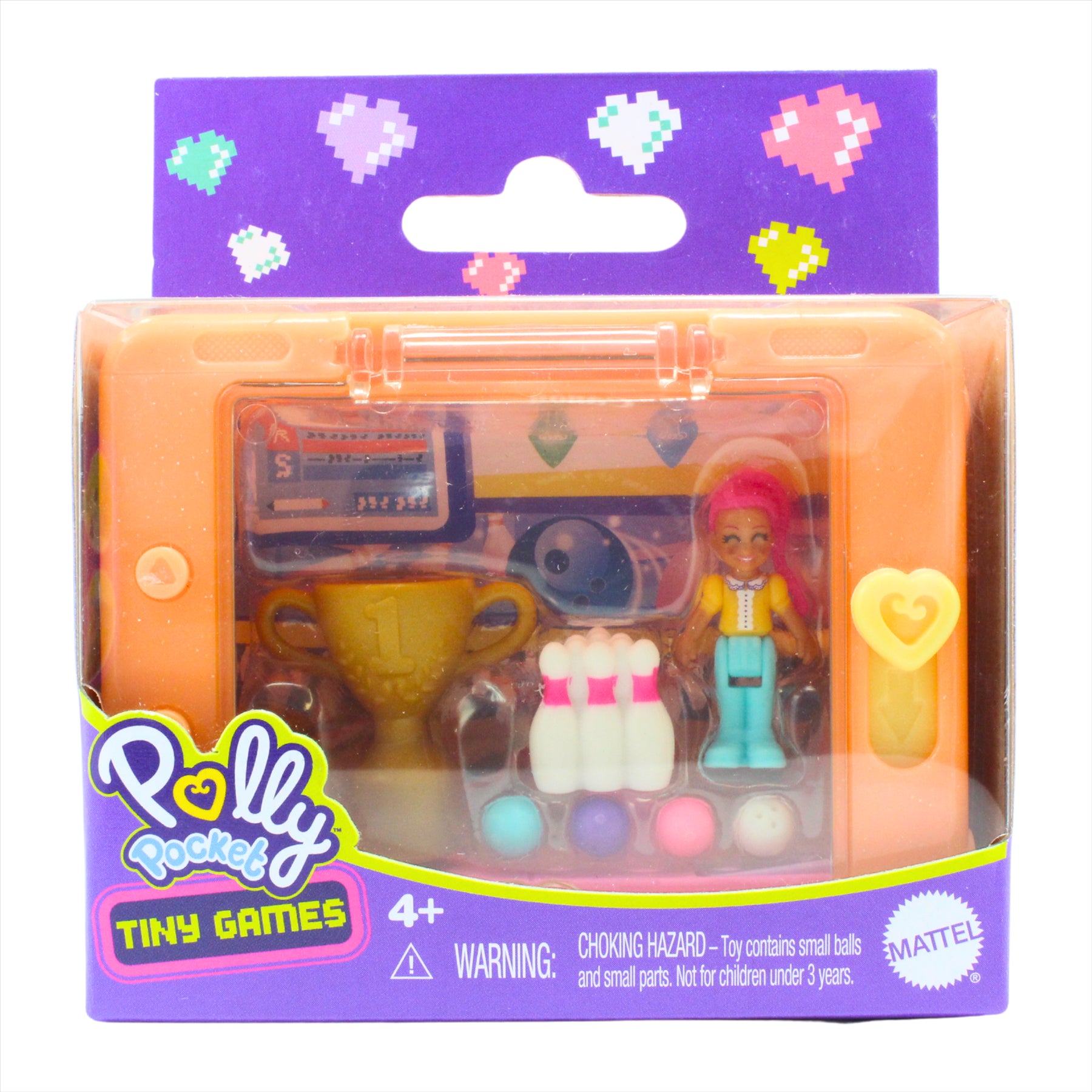 Polly Pocket Tiny Games Miniature Toy Figure Sports Playsets - Football, Basketball, Bowling, and Crazy Golf - Pack of 4 - Toptoys2u