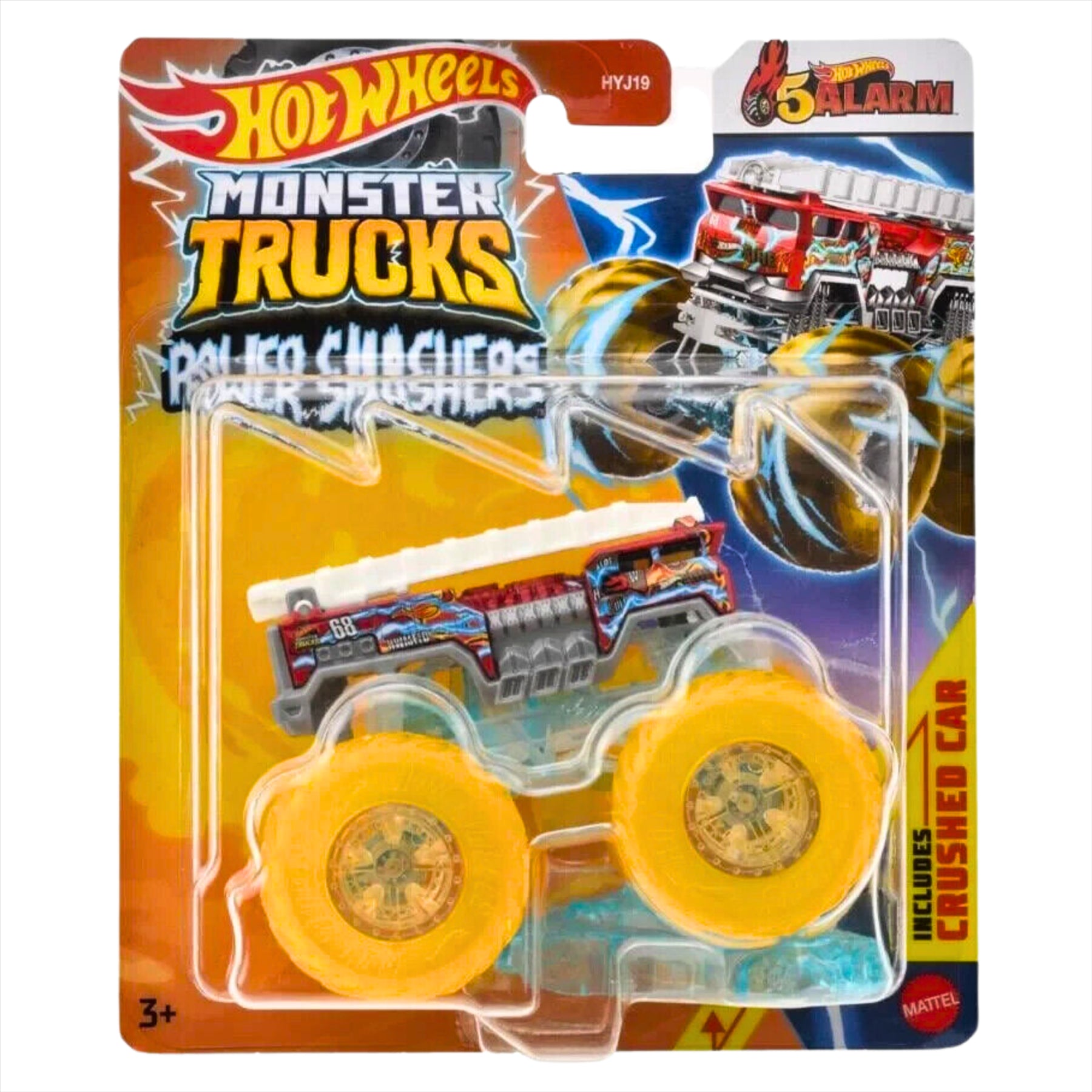 Hot Wheels Monster Trucks HWMT Power Smashers 7/7 5 Alarm Collectible Toy 1:64 Scale Diecast Model Vehicle - HTM70 - Toptoys2u