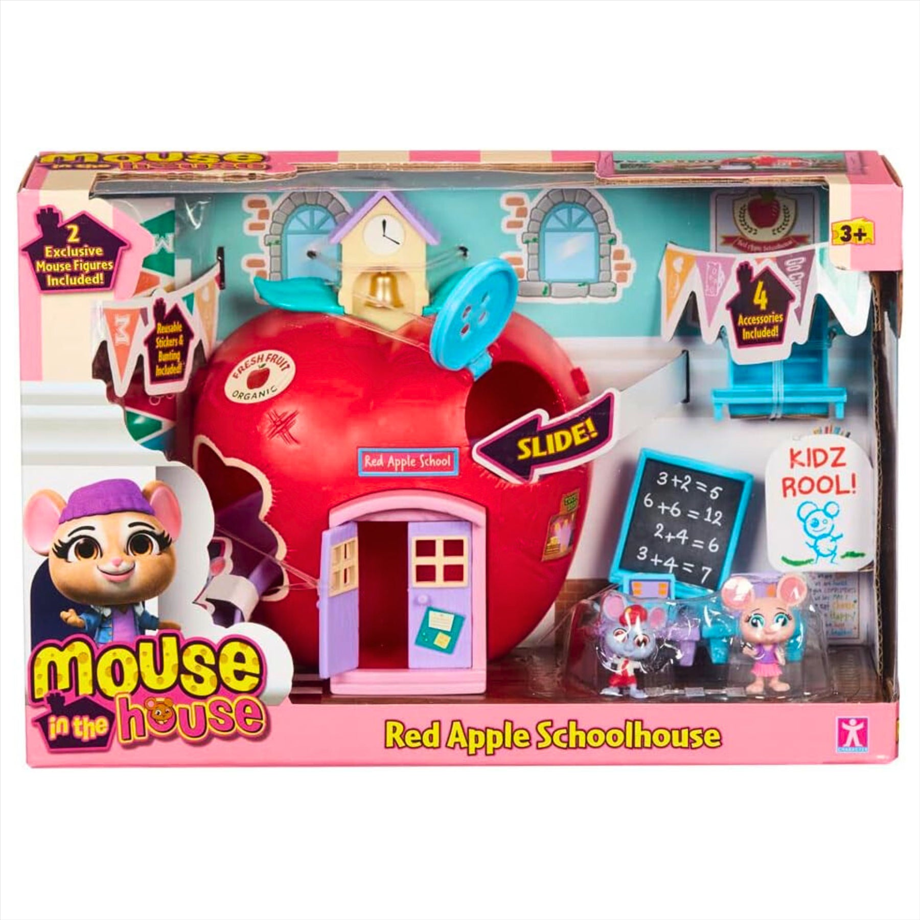 Millie and Friends Mouse in the House Red Apple Schoolhouse Toy Playset with Figures and Accessories - Toptoys2u