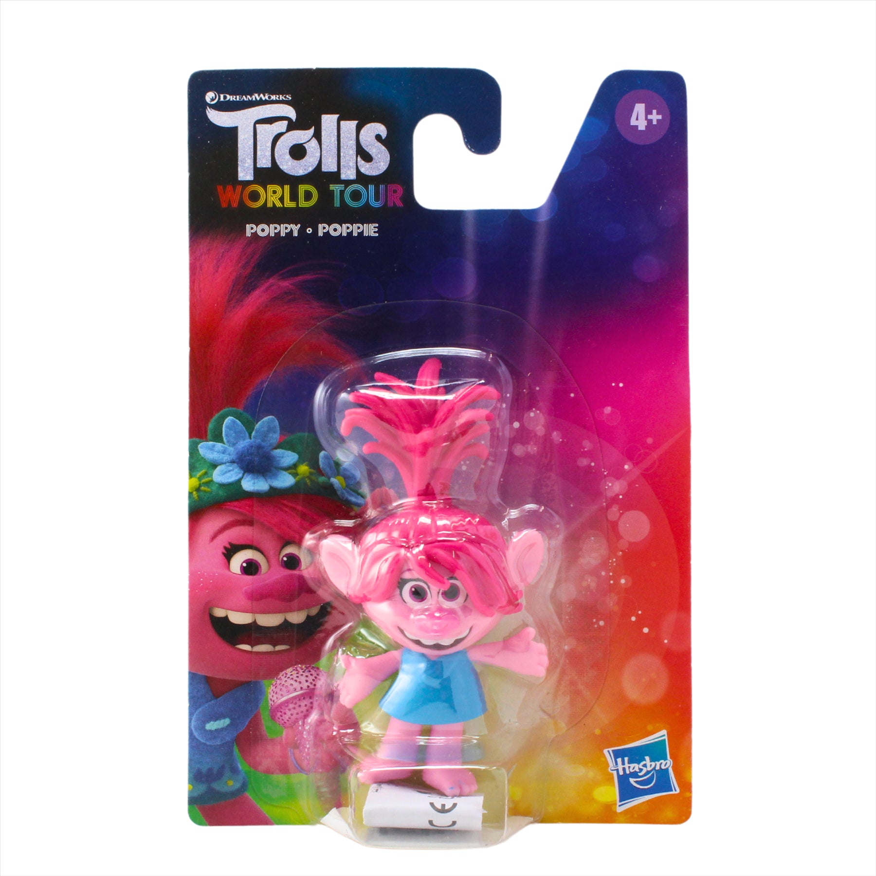 Trolls World Tour Super Soft Fuzzbert 28cm Plush Toy with Poppy 9cm Figure and Series 2 Keyclip Figure Blind Box - Toptoys2u