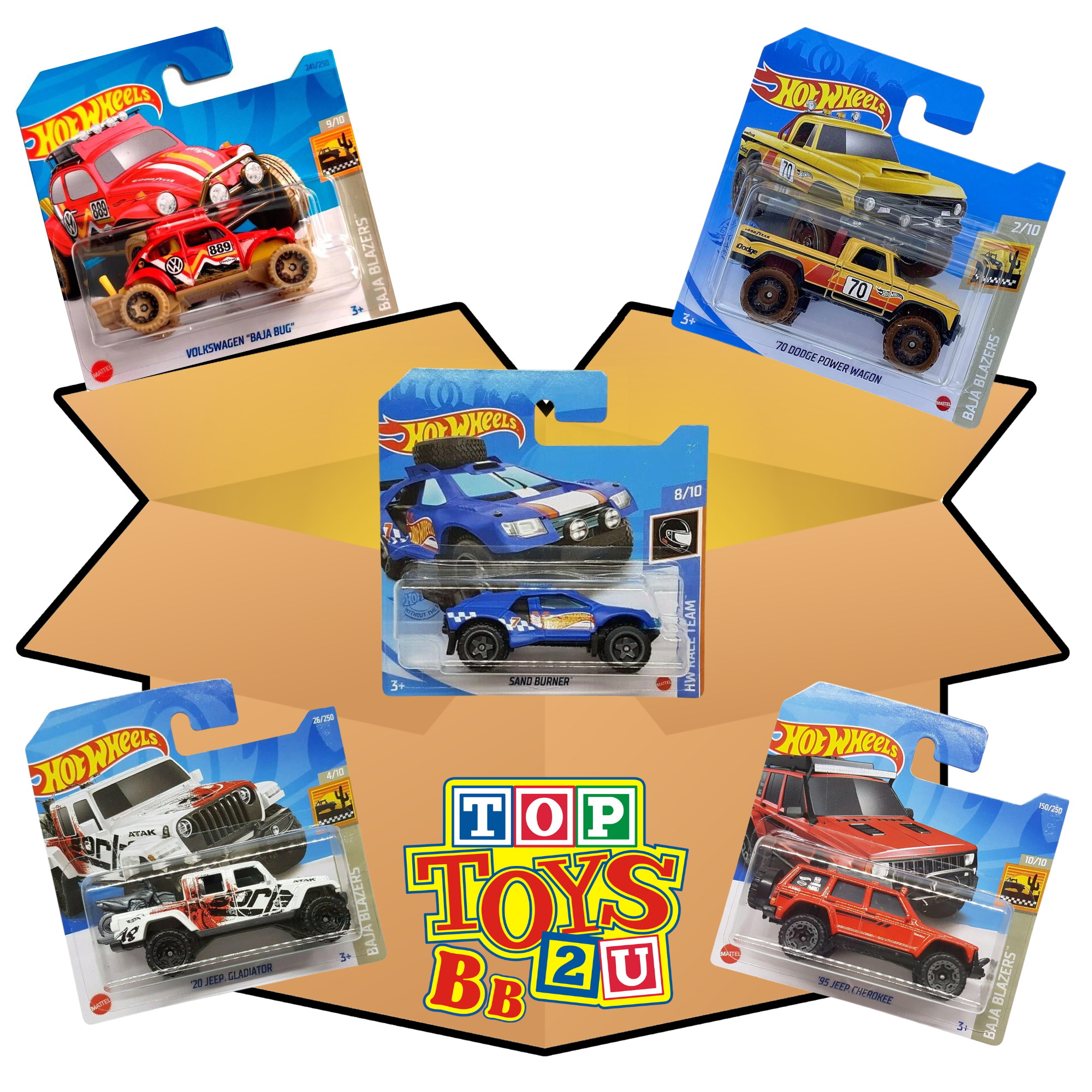 Toptoys2u Hot Wheels Themed 5 Pack Prebuilt Bargain Bundle Boxes - Toptoys2u