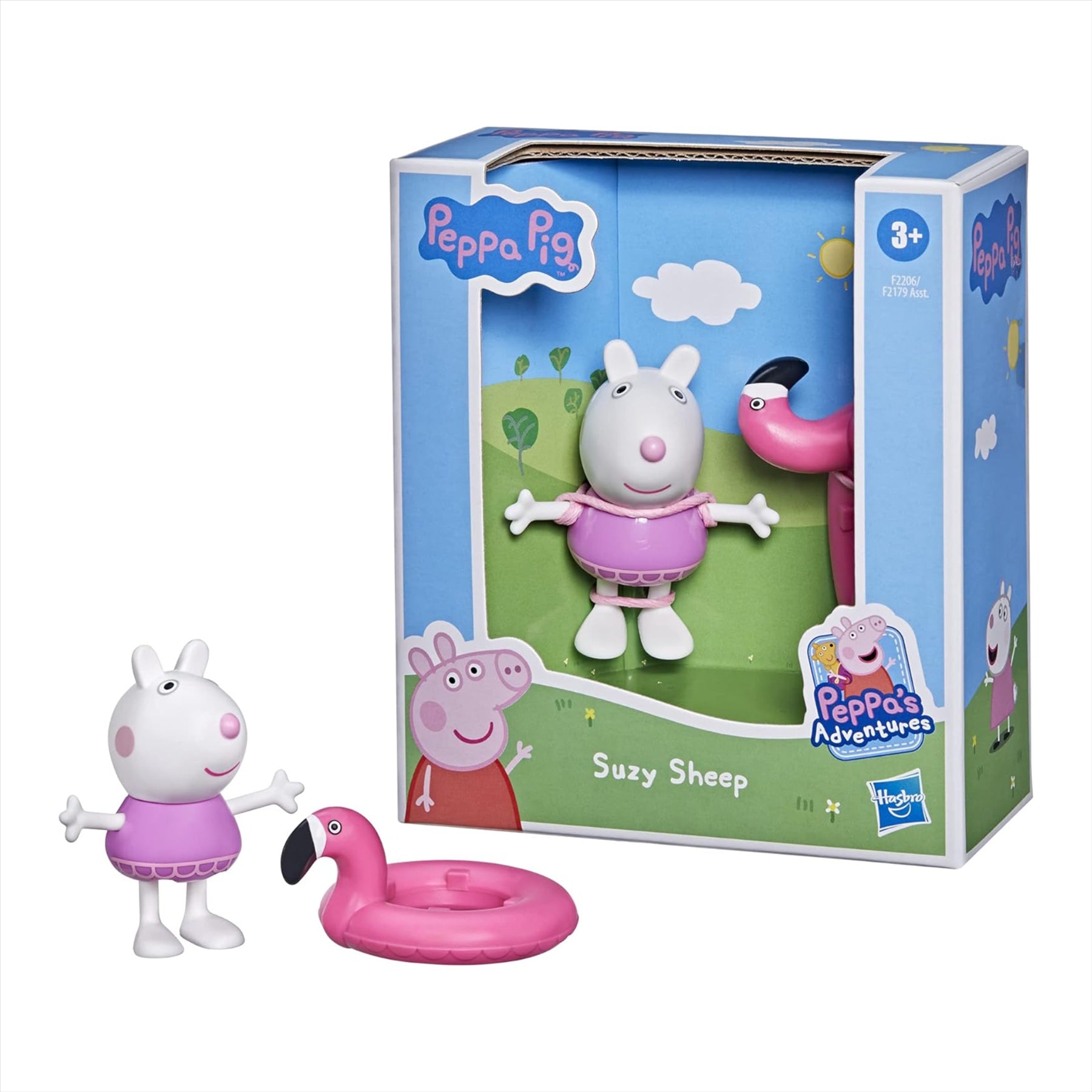 Peppa Pig - Peppa's Adventures Suzy Sheep Figure With Flamingo Float Toy - Toptoys2u