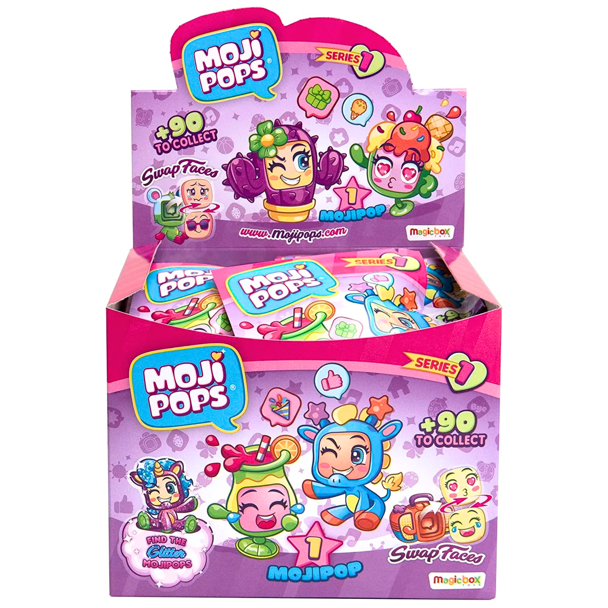 Moji Pops Series 1 Collectible Mystery Miniature Toy Figure Blind Bags - Pack of 6 - Toptoys2u