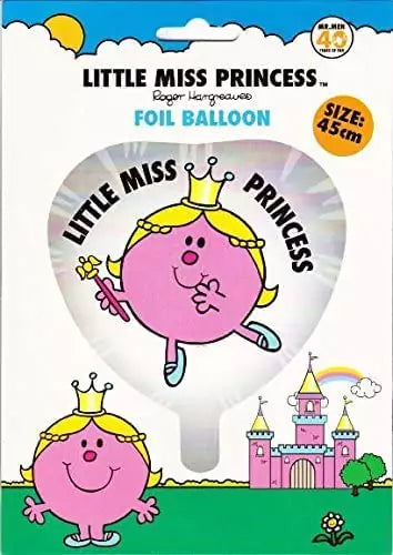 Heart Shaped 45cm 18" Birthday Party Foil Helium Balloon with Ribbon & Balloon Weight - Mr Men Little Miss Princess Themed- Pack of 3 - Toptoys2u