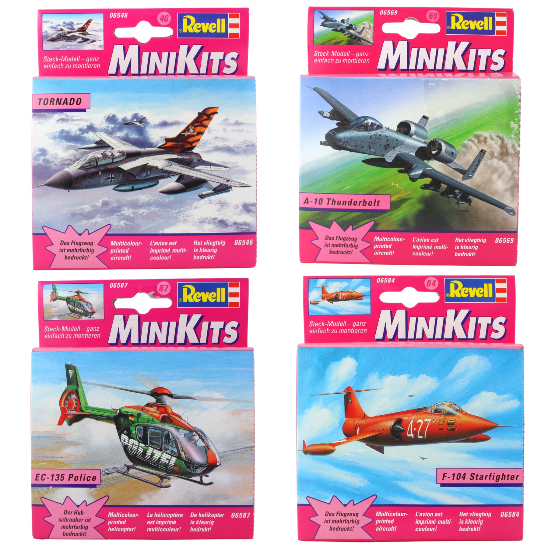 Revell MiniKits Model Plane Buildable Sets Pre Painted - Made in 2000 - Set 11 - Pack of 4 - Toptoys2u