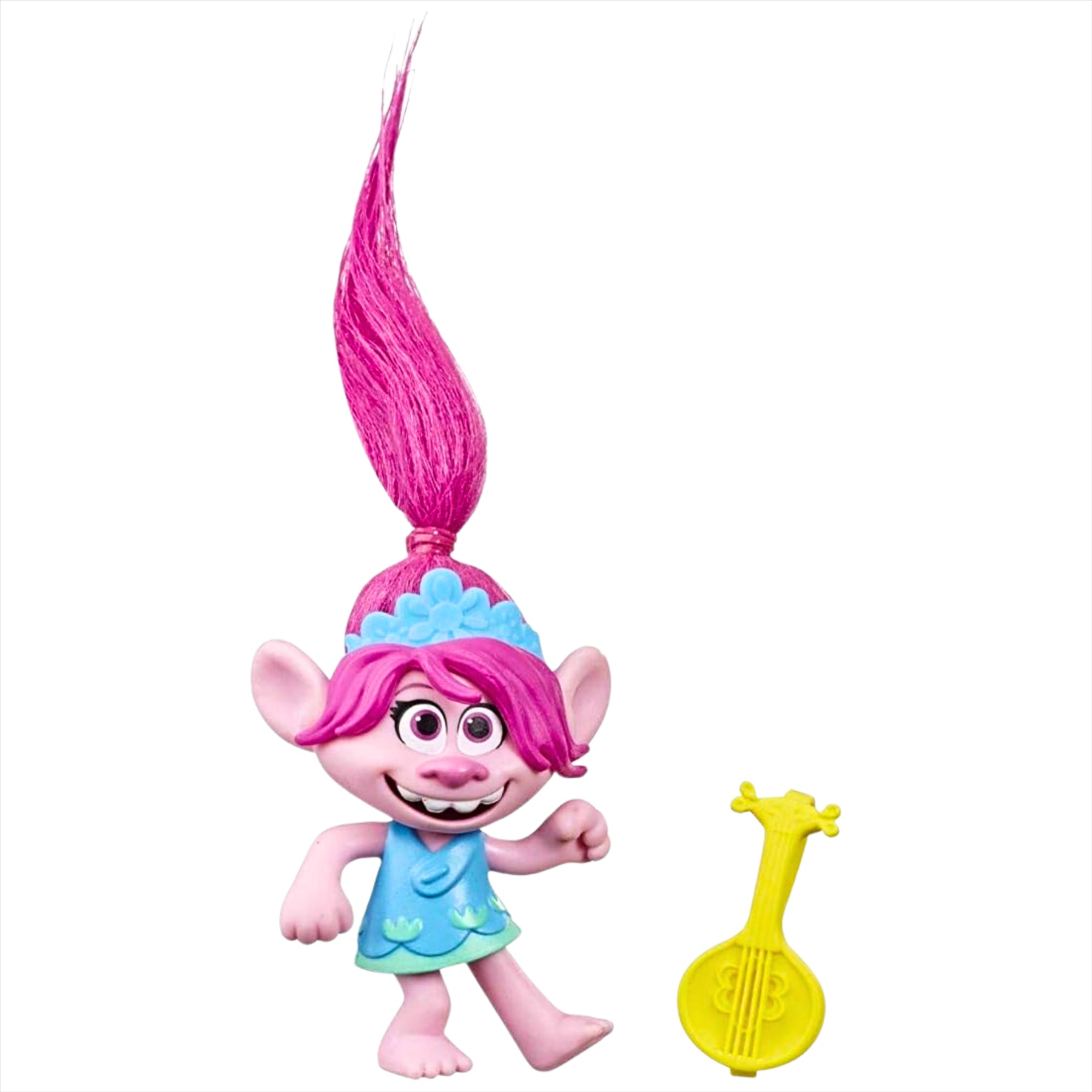 Trolls World Tour Poppy 7cm Miniature Toy Figure with Musical Instrument Accessory - Toptoys2u