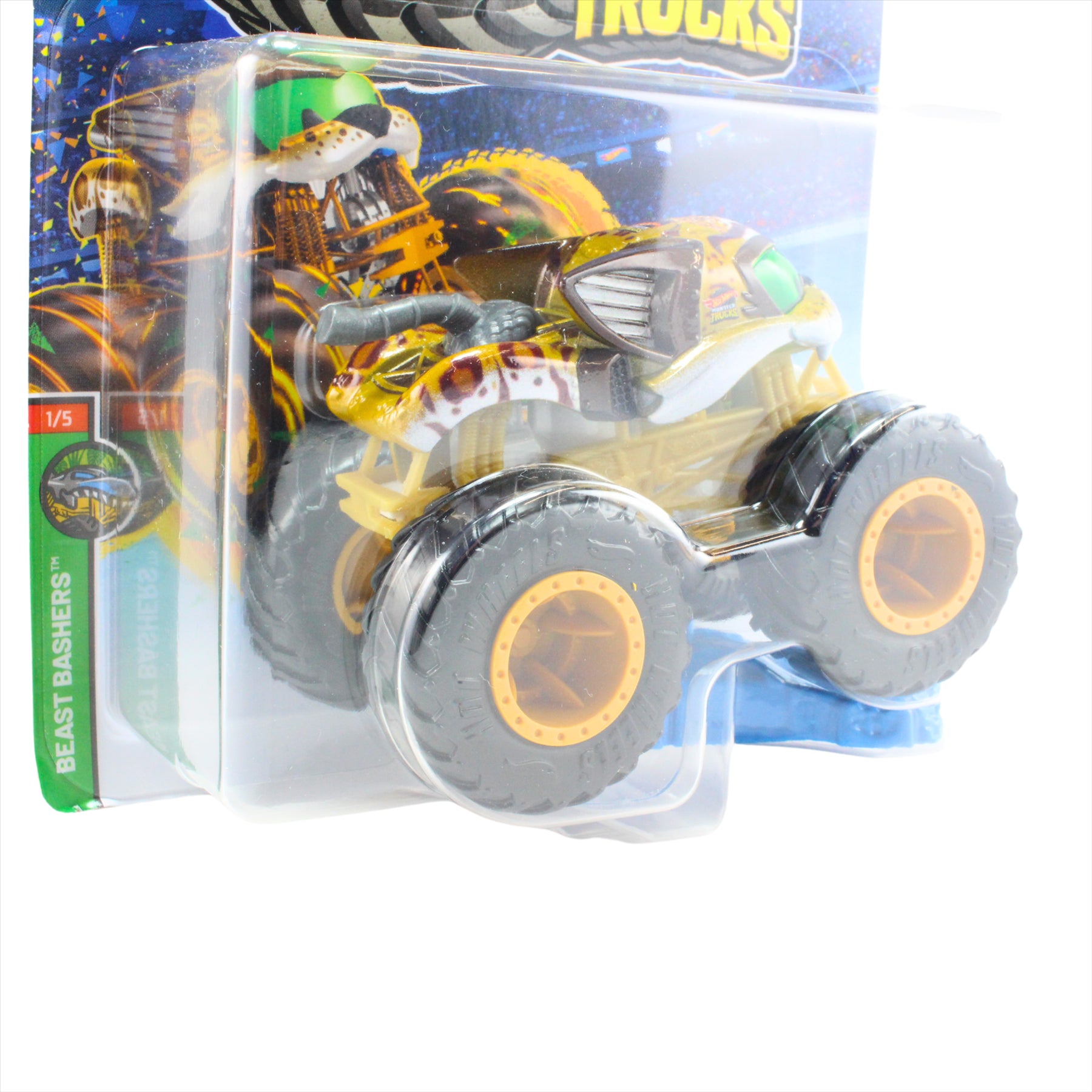 Hot Wheels Monster Trucks Beast Bashers 1/5 Scratch Attack Collectible Toy 1:64 Scale Diecast Model Vehicle - JDP68 - Toptoys2u