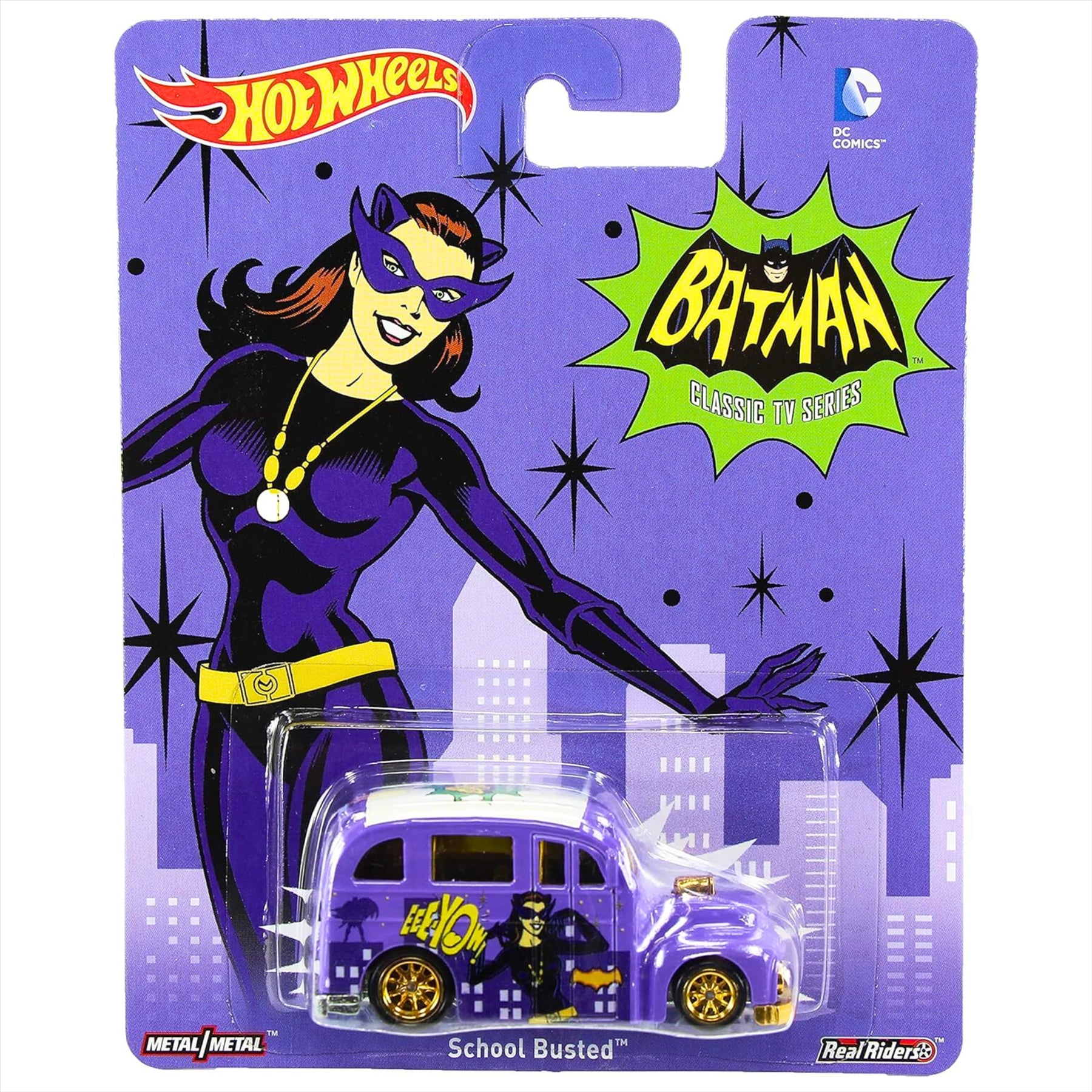 Batman Hot Wheels Catwoman School Busted Diecast Model Car with 18cm Plush and Batmobile Play Tent - 3-Piece Bundle - Toptoys2u