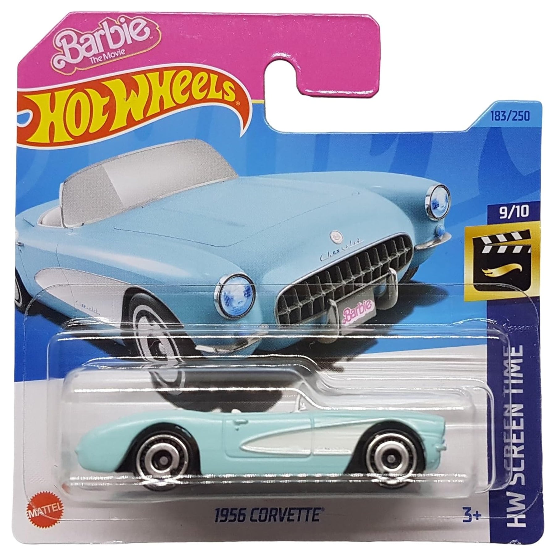 Hot Wheels HW Screen Time Barbie 1956 Corvette 1:64 Scale Diecast Model Car 9/10 - Toptoys2u