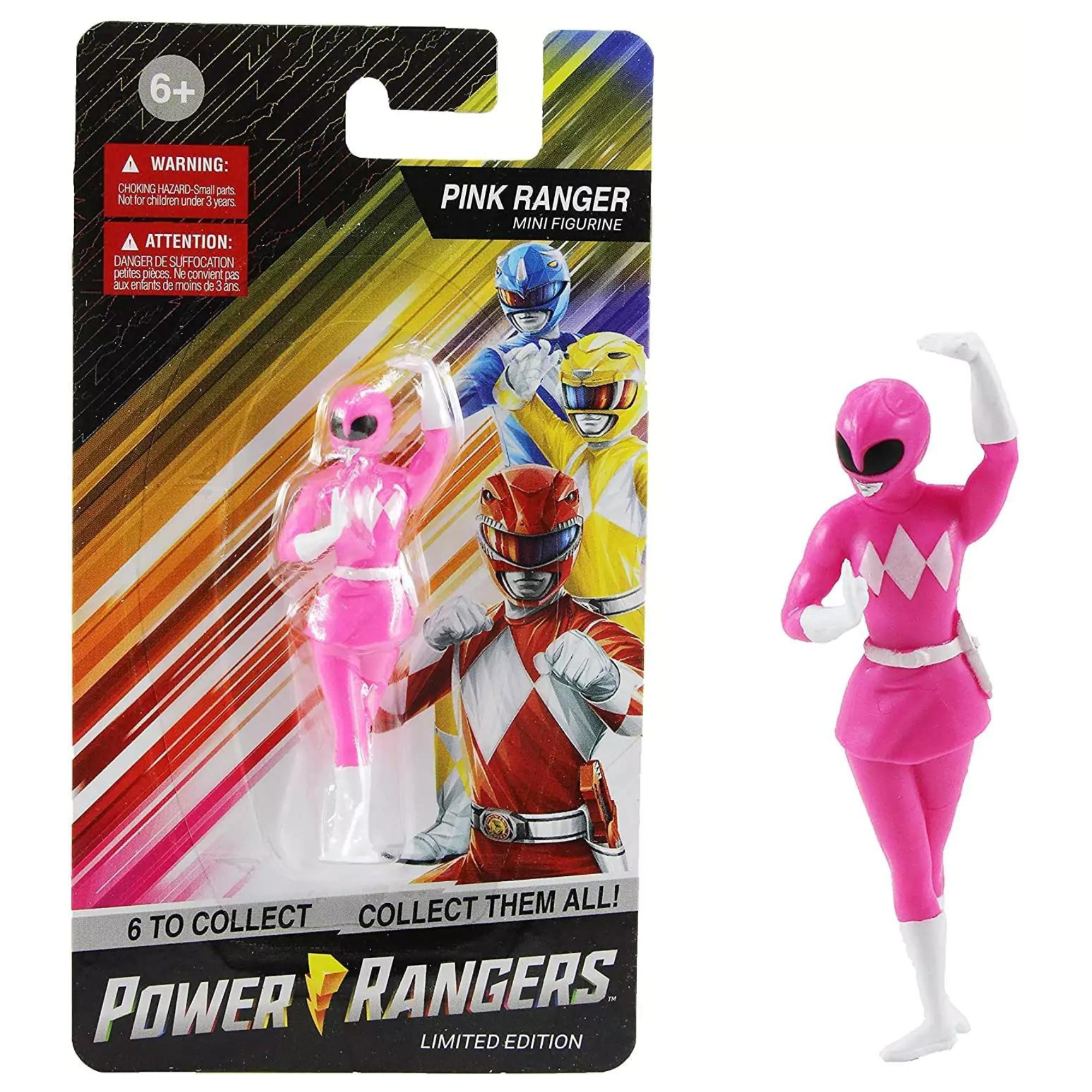 Limited Edition Power Rangers Set 1 - 2.5" 6.5cm Mini Figures - Green, Pink & Red Rangers Set of 3 - Toptoys2u