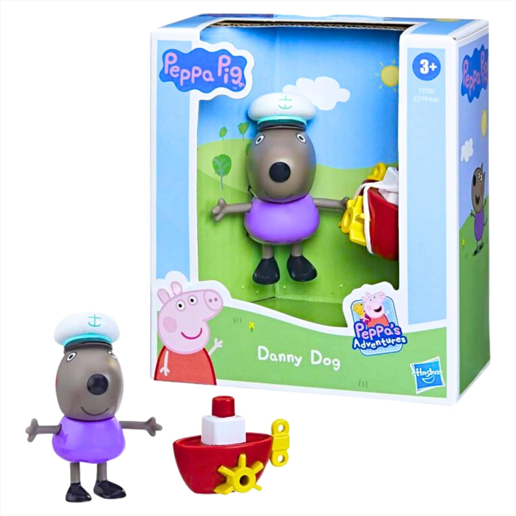 Peppa Pig - 3" 8cm Articulated Figure & Accessory - Danny Dog & Peppa Pig with Easel 2 Pack - Toptoys2u