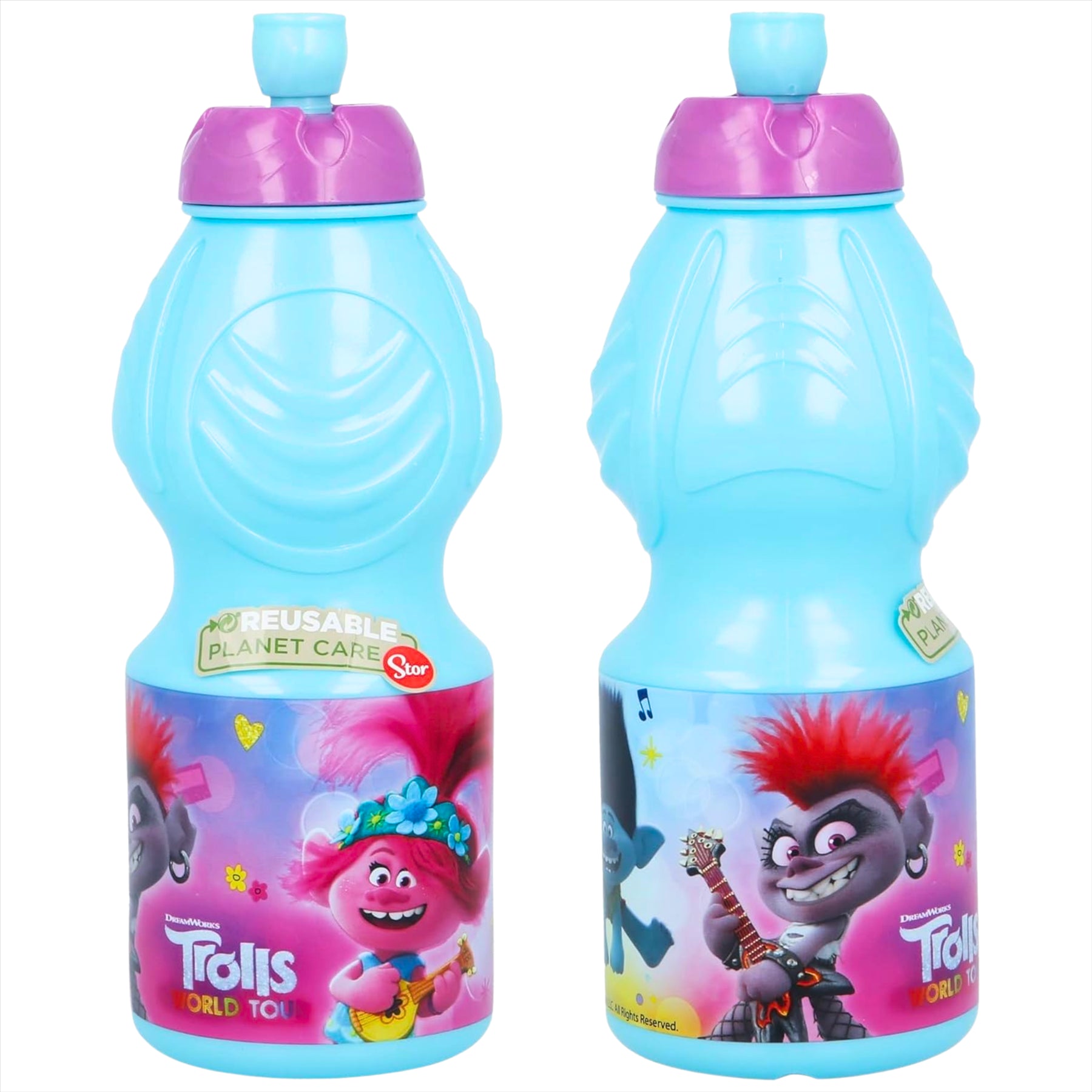 Trolls World Tour Kids Water Bottle with Drip Seal - BPA Free 400ml