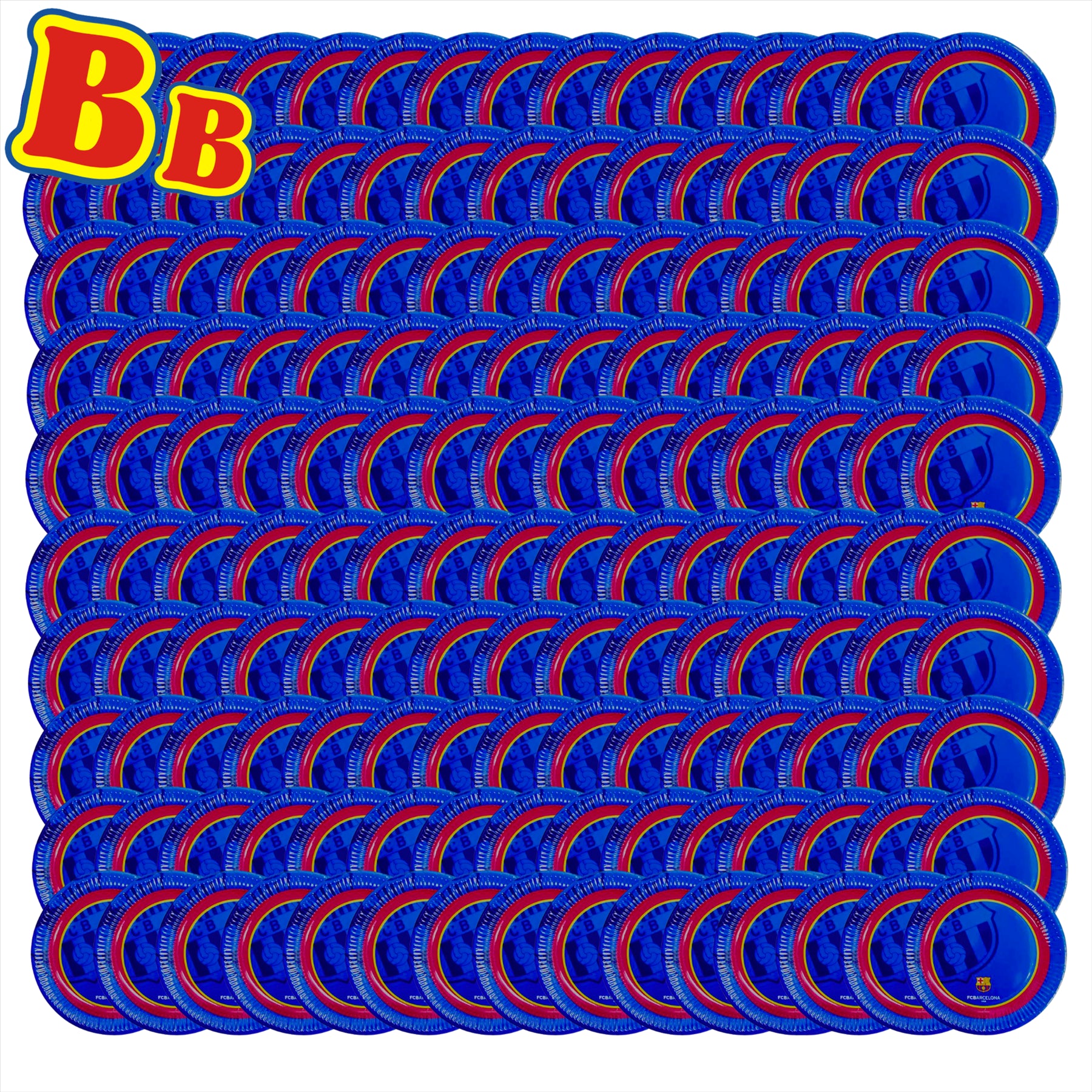 FC Barcelona Official 20-23cm Glossy Party Plates (20cm Pack of 150) - Toptoys2u