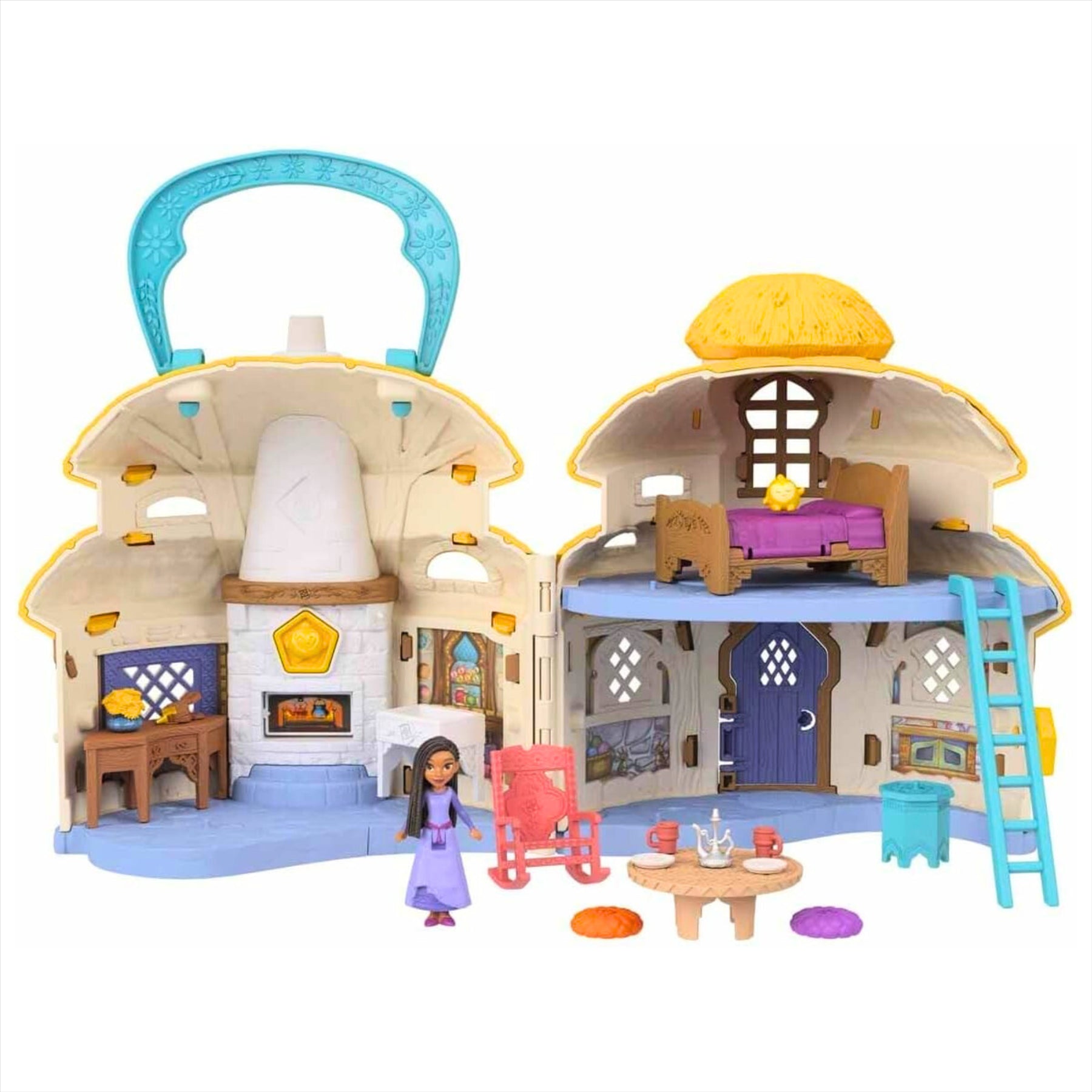 Disney Wish Cottage Home Playset with Asha Doll, Star Figure, and 15+ Furniture Accessories - Toptoys2u