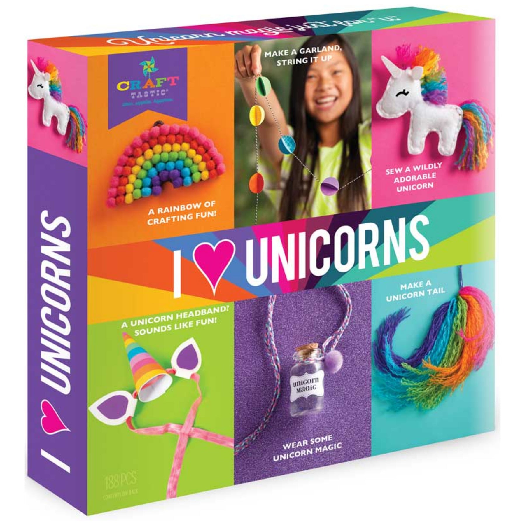 Craft Tastic I Love Unicorns Deluxe 188-Piece Arts & Crafts Kit - Toptoys2u