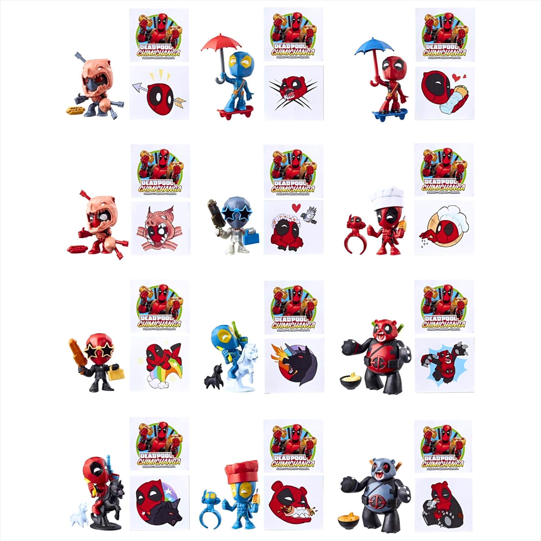 Marvel Deadpool Chimichanga Mystery Toy Figure Blind Bags - Pack of 12 - Toptoys2u