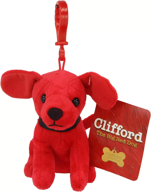 Clifford The Big Red Dog 4" 10cm Super Soft Gift Quality Plush Bag Clip/Key Clip - Toptoys2u