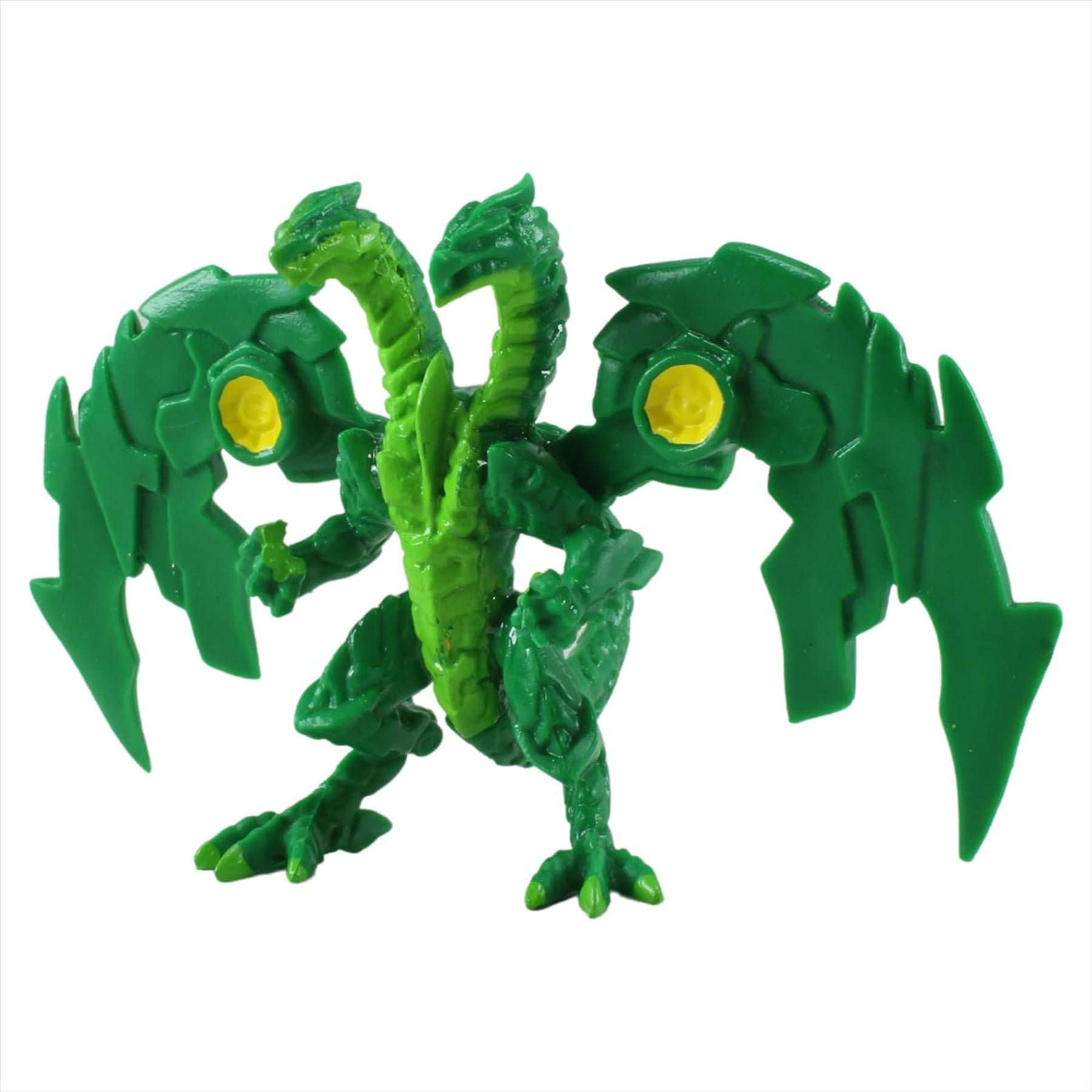 Bakugan - Deluxe Collector Figure Bundle With 2x Cards & Coin In Each Pack - Nillious Green & Dragonoid Yellow - Toptoys2u