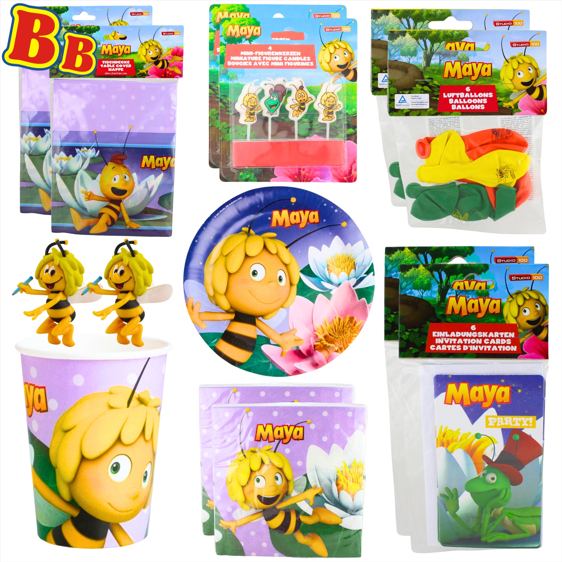 Maya the Bee Partyware Set - 16 Piece Party Bundle - Toptoys2u