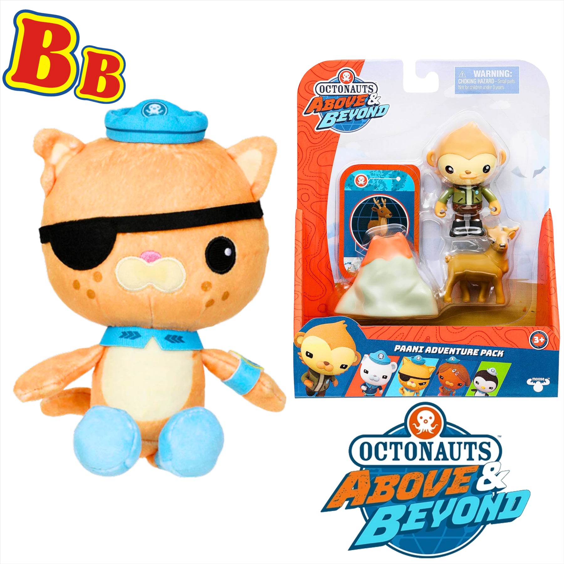 Octonauts Above and Beyond Kwazii 20cm Plush and Paani Adventure Pack Action Figure Playset - Toptoys2u