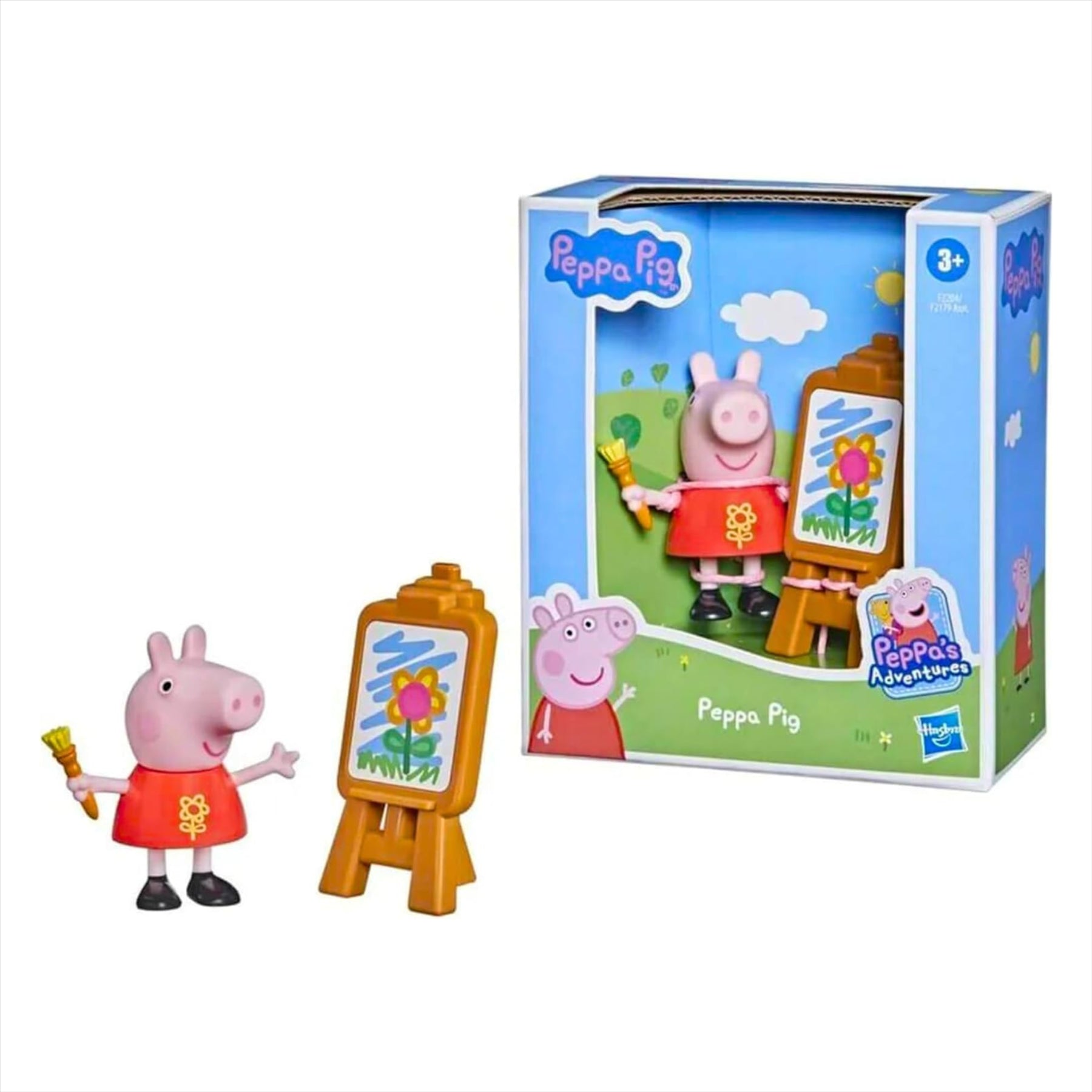 Peppa Pig - 3" 8cm Articulated Figure & Accessory - Danny Dog & Peppa Pig with Easel 2 Pack - Toptoys2u