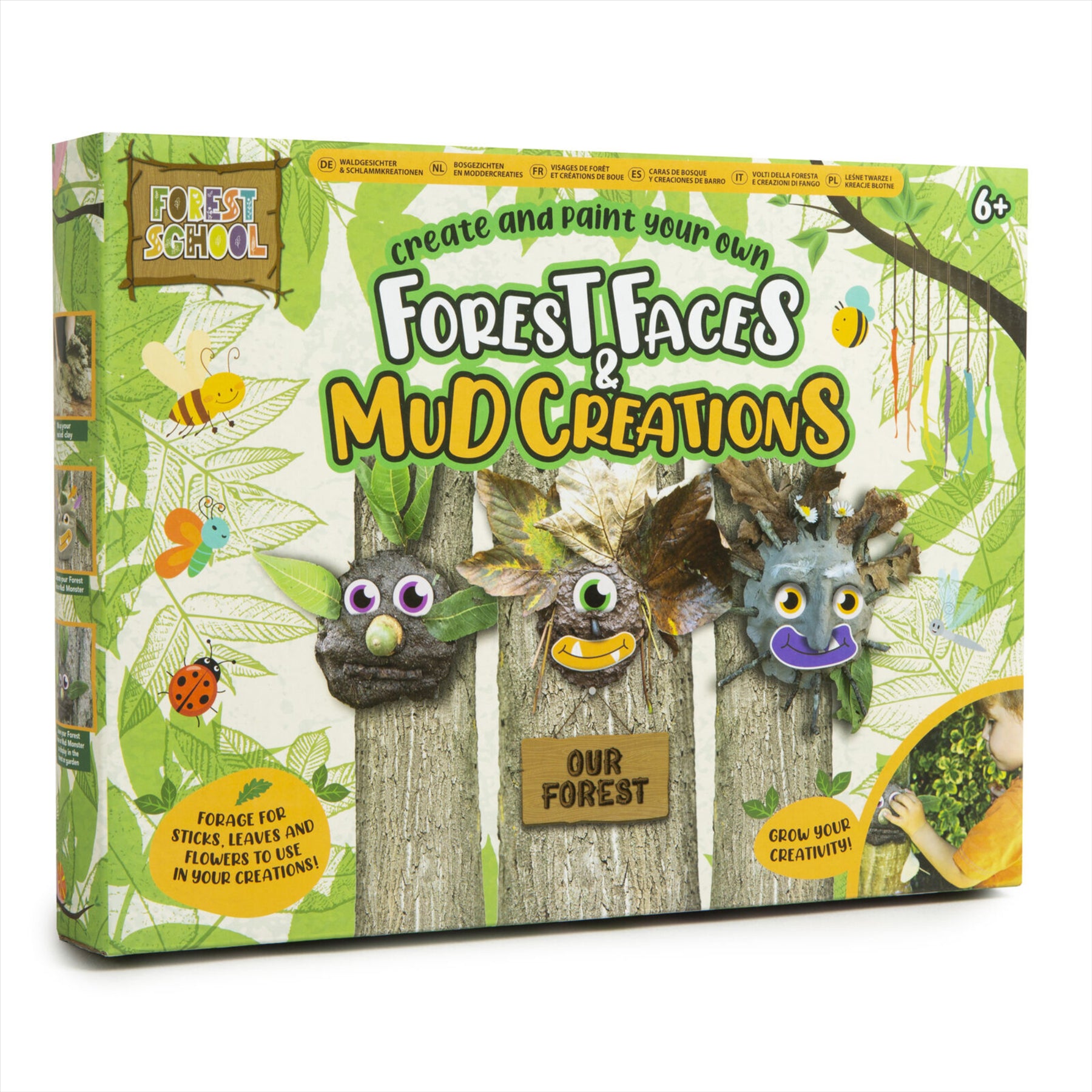 Forest School Forest Faces and Mud Creations Modelling Craft Kit - Toptoys2u