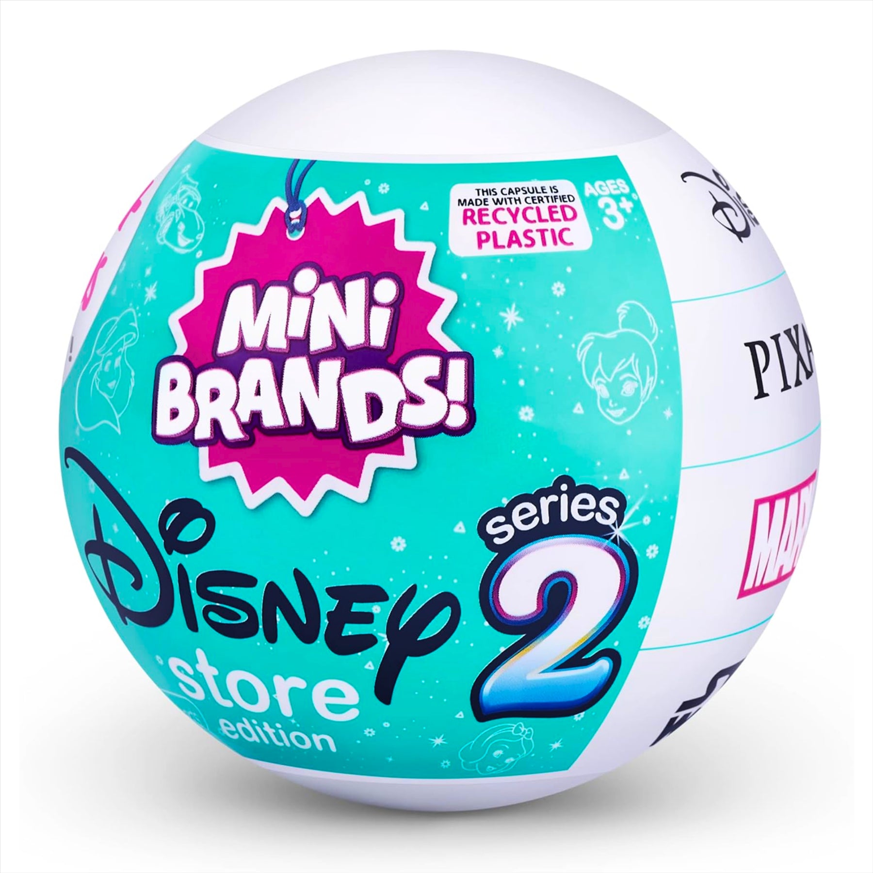 Mini Brands Disney Store Edition Series 2 Miniature Toy Product Blind Capsule - Contains 5 Miniature Figures - Toptoys2u