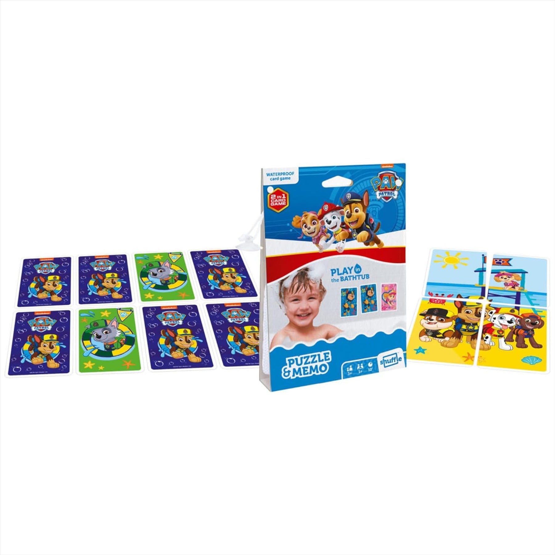 Paw Patrol Educational Puzzle Bundle for Kids - Let's Match Puzzle Pack & Bath Time 2-in-1 Memory Card Game - Twin Pack - Toptoys2u