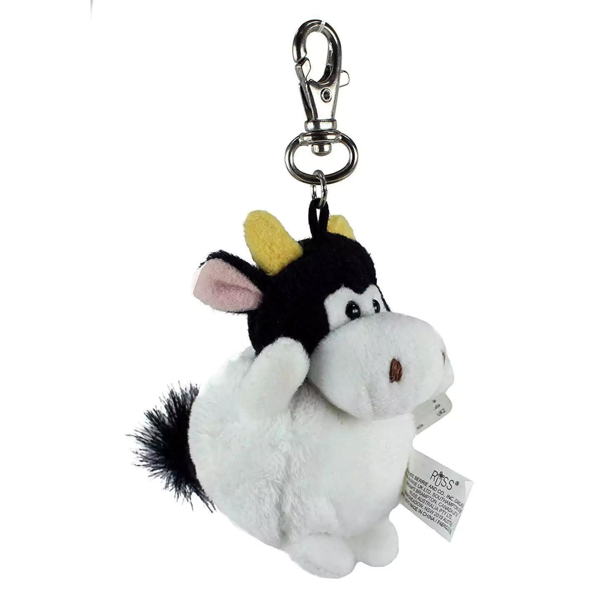 Russ Berrie Barnyard Pals Animal Key Pals Plush Keyclip Set of 2 - Pig & Cow - Toptoys2u