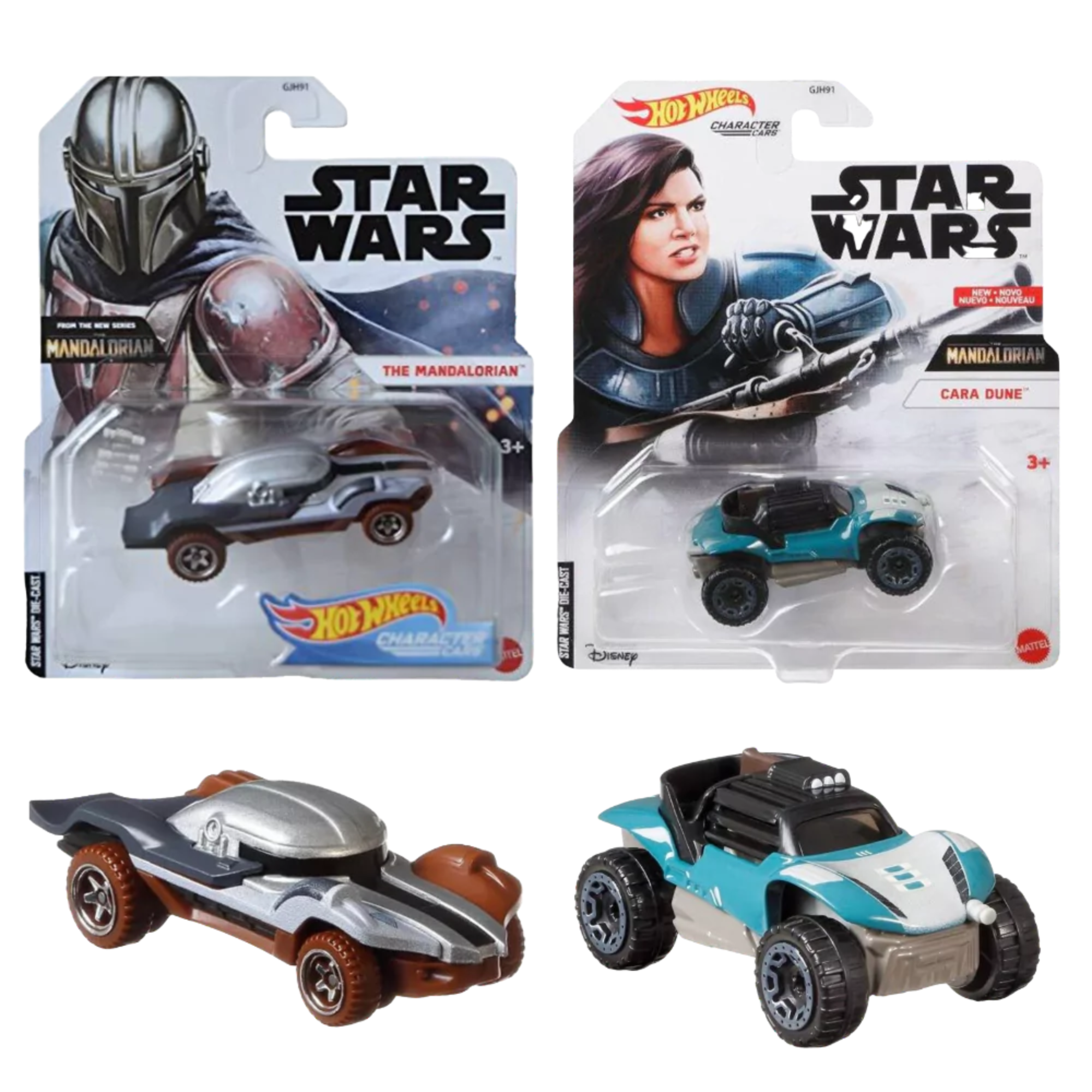 Hot Wheels Star Wars Character Cars - Mandalorian & Cara Dune - Toptoys2u