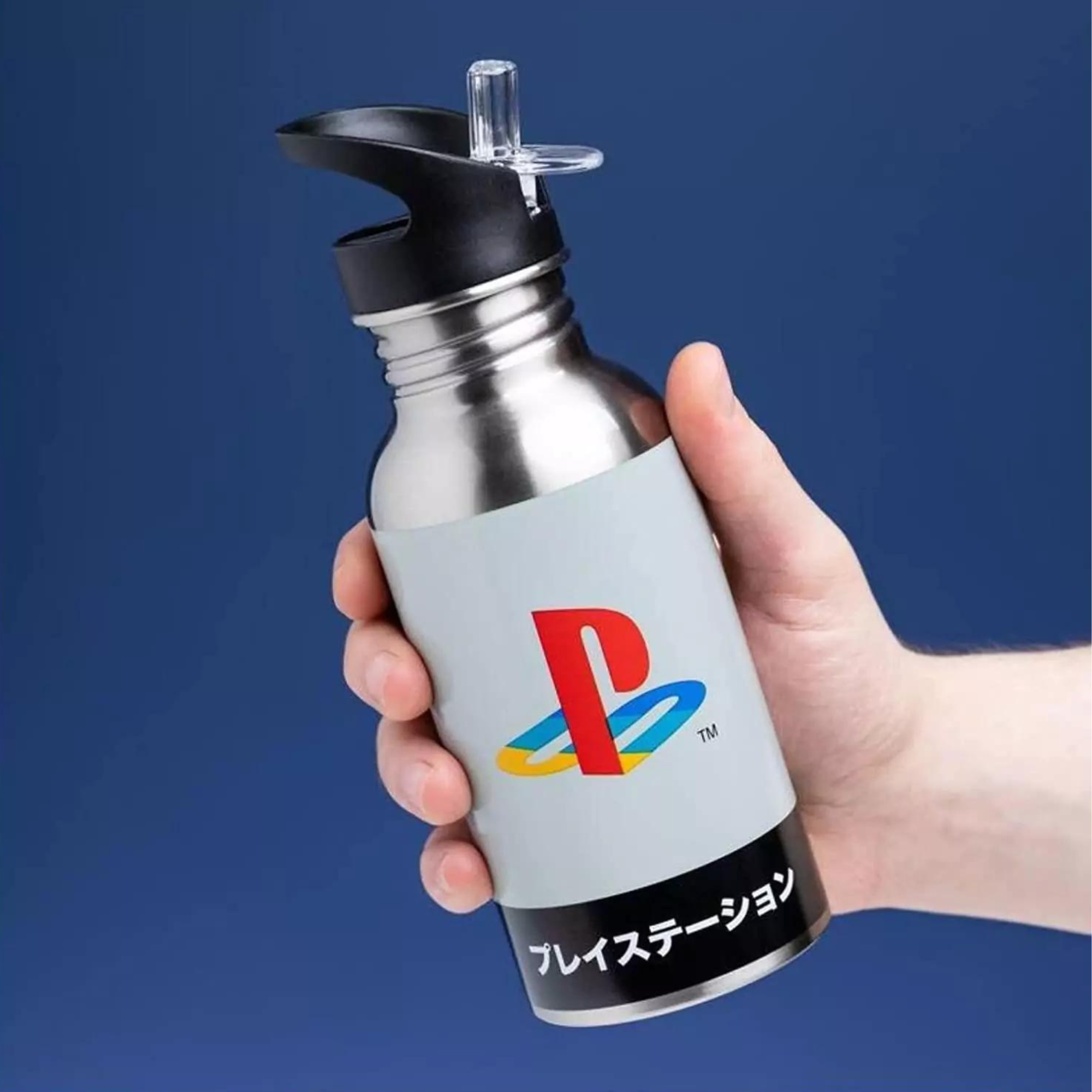Playstation Classic Logo Design Gift Set - Glass Stein & Steel Water Bottle - Toptoys2u