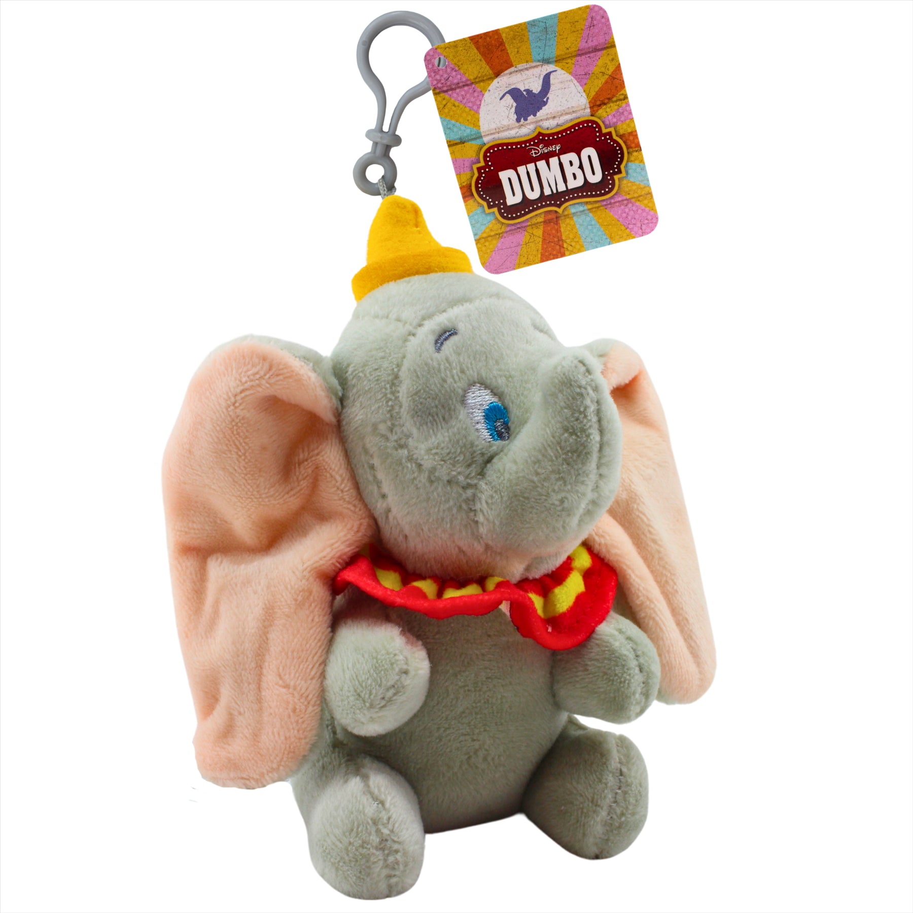 Disney Super Soft Blue and Grey Dumbo 11cm Plush Toy Bag Clips - Twin Pack - Toptoys2u