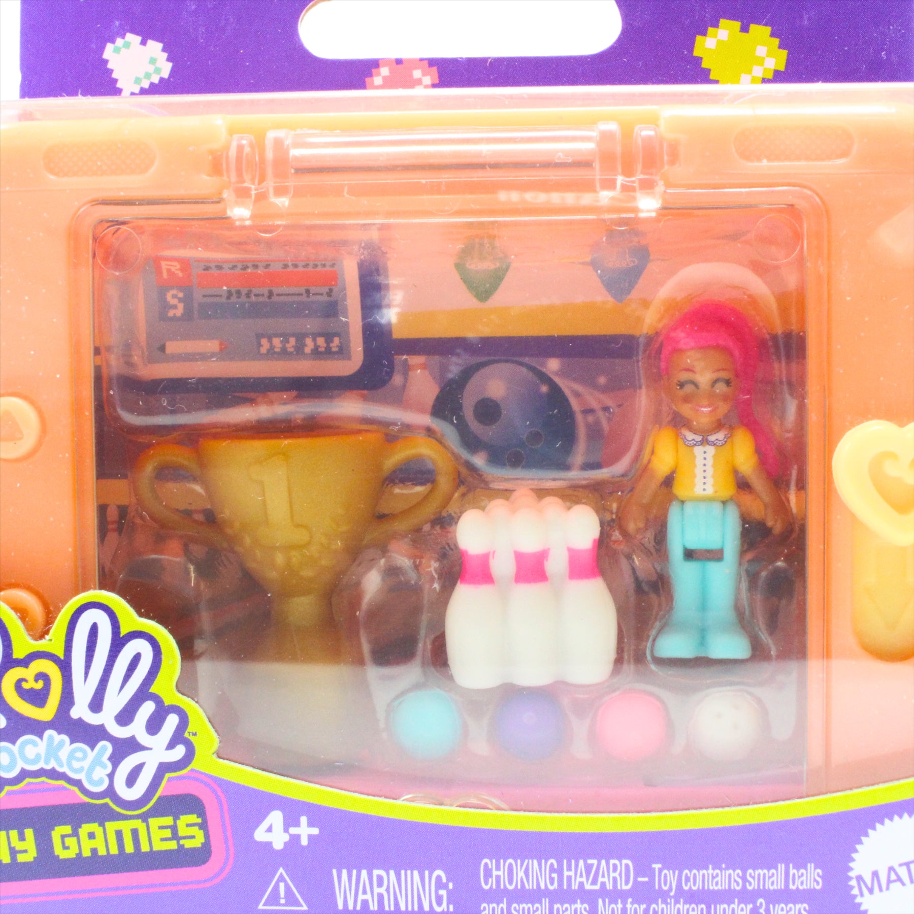 Polly Pocket Tiny Games Miniature Toy Figure Sports Playsets - Football, Basketball, Bowling, and Crazy Golf - Pack of 4 - Toptoys2u